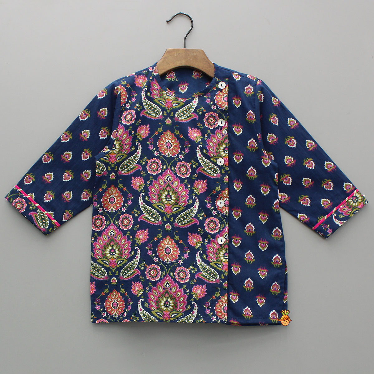 Blue Printed Stylish Kurta And Pyjama
