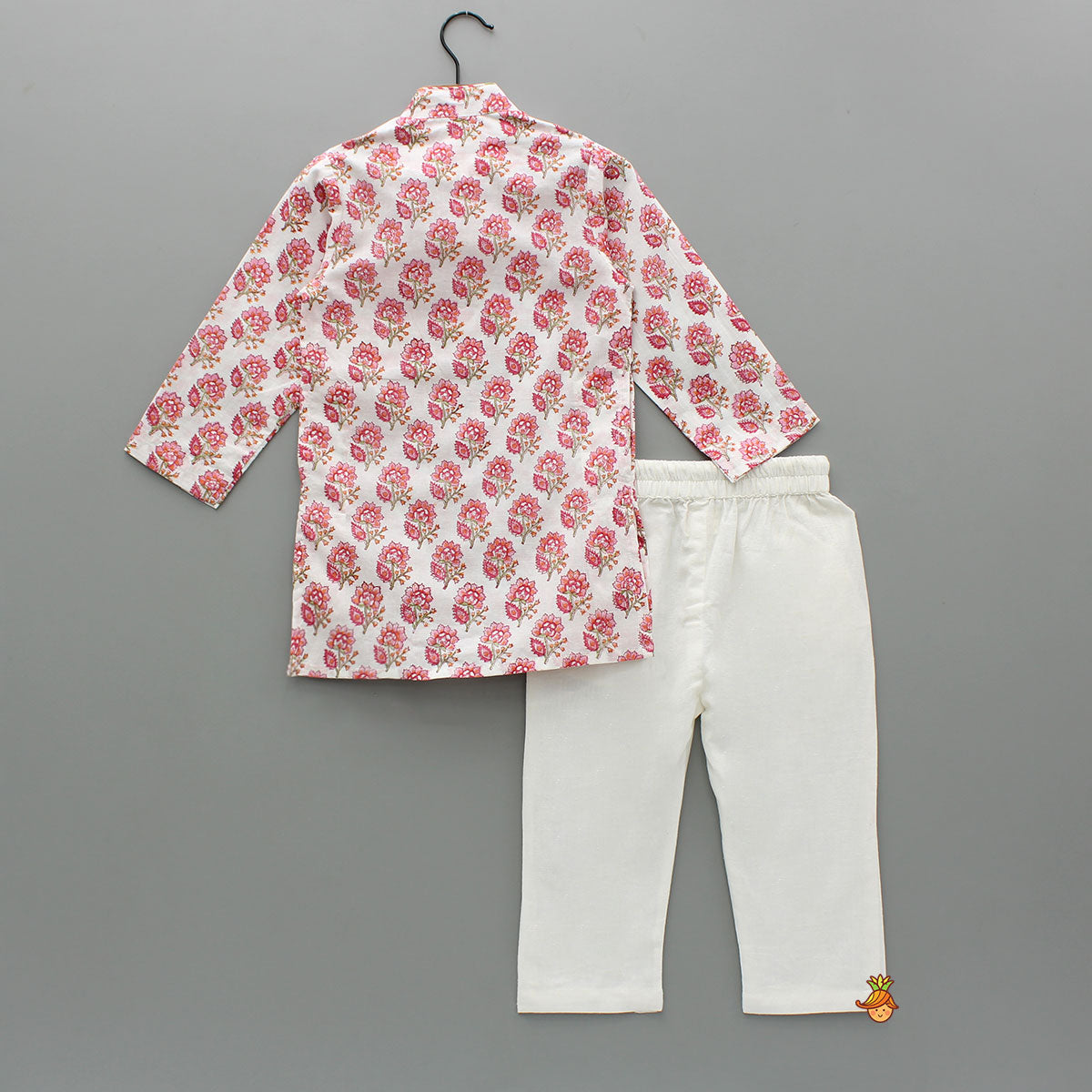 Floral Hand Block Printed Cotton Kurta With Pyjama