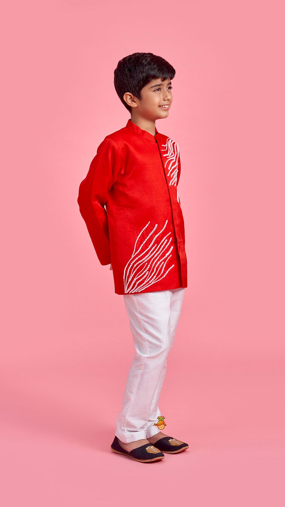 Stunning Red Embroidered Sherwani With Pants
