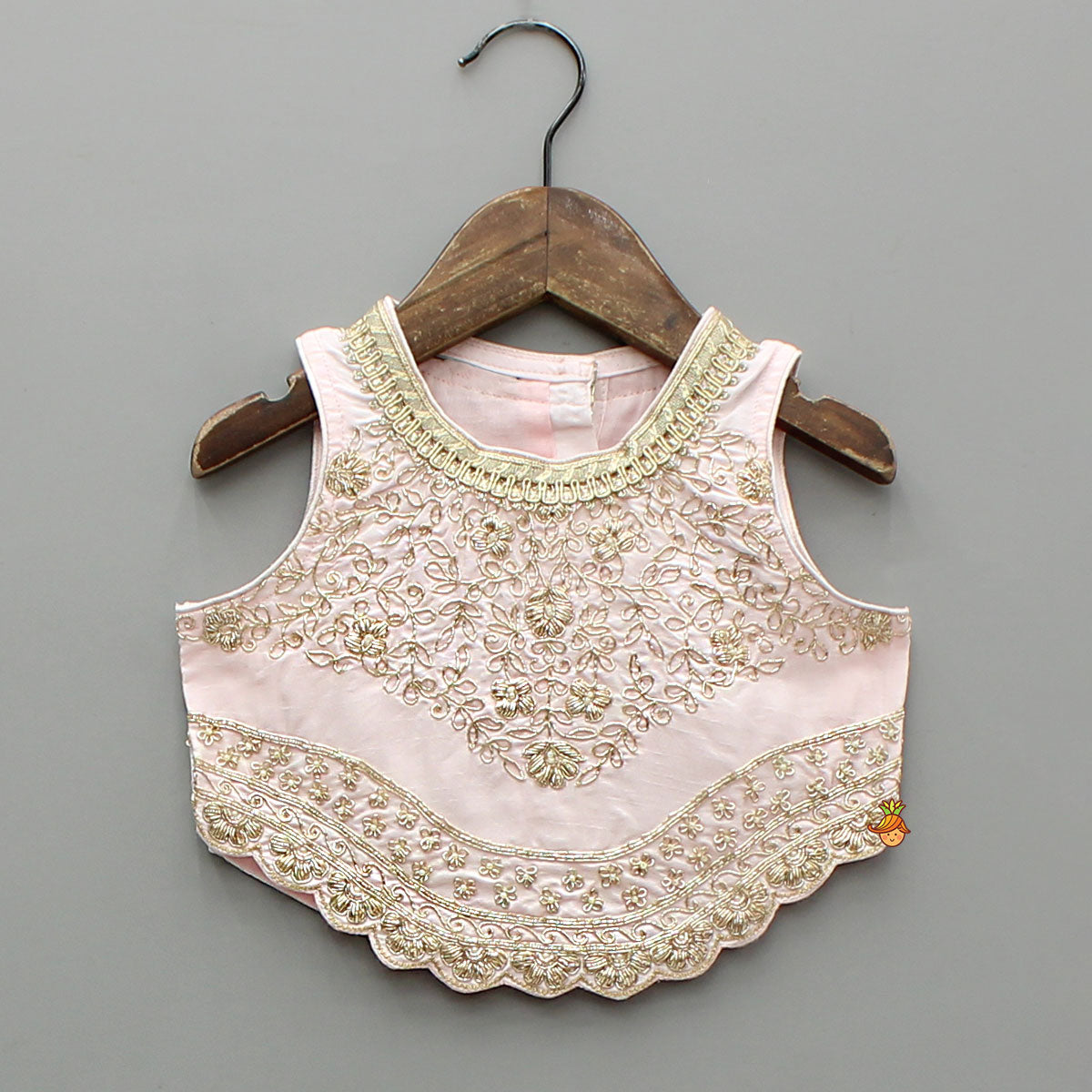 Pink Floral Embroidered Stylish Hem Top With Palazzo And Dupatta