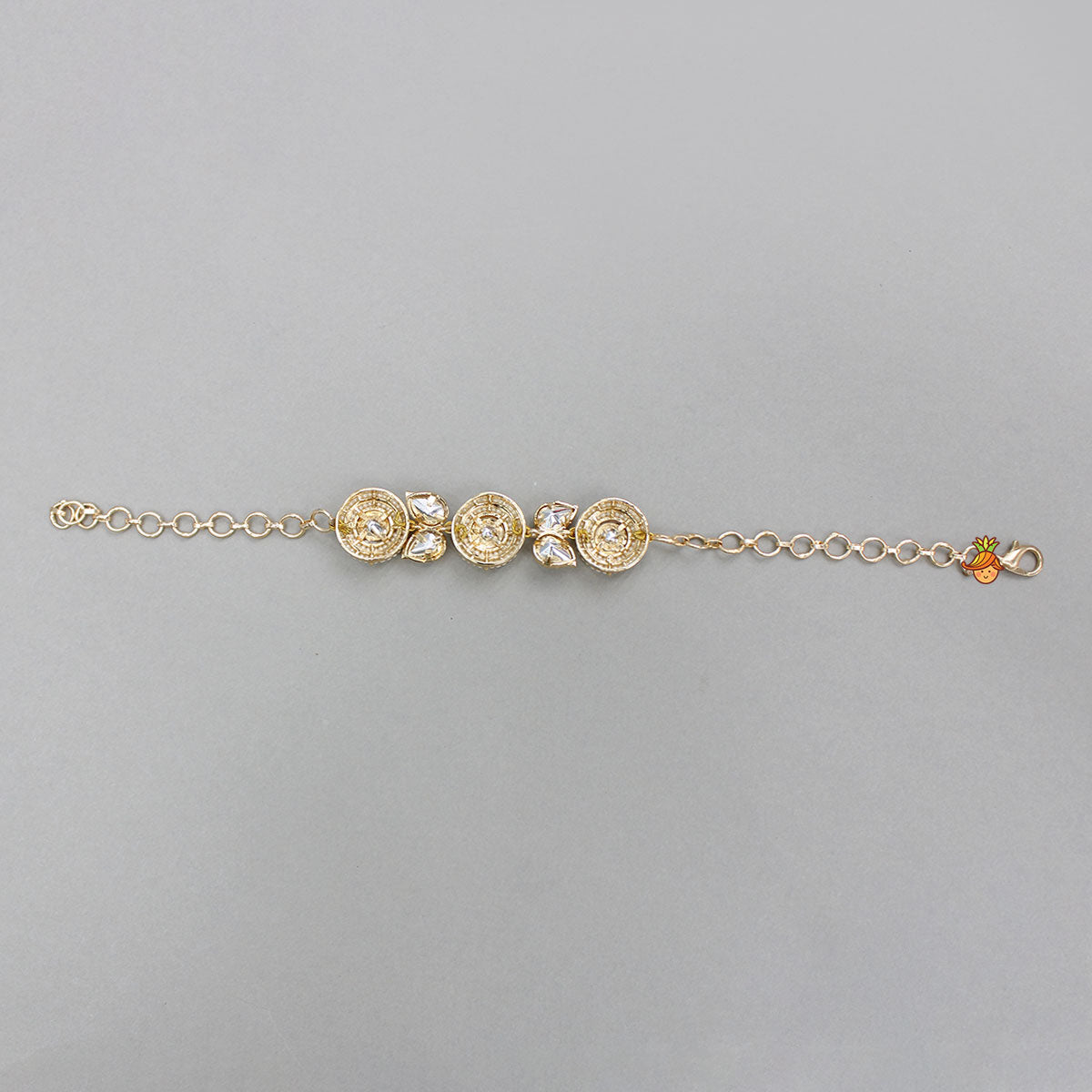 Beads Embellished Off White Adjustable Bracelet