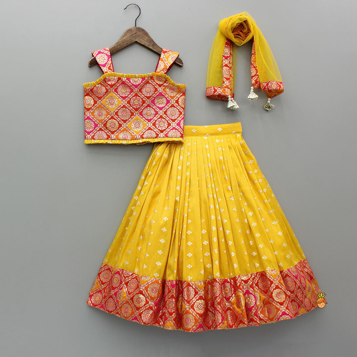 Brocade Top With Lehenga And Dupatta