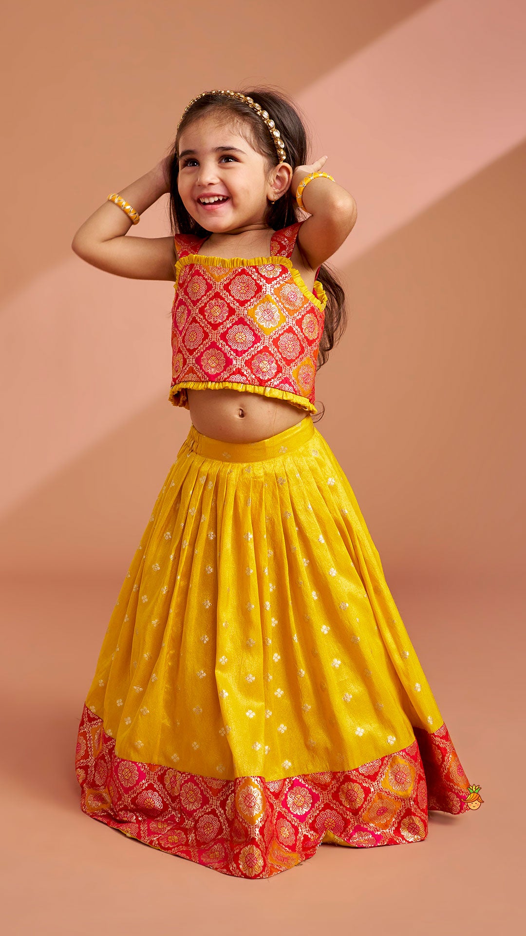 Brocade Top With Lehenga And Dupatta