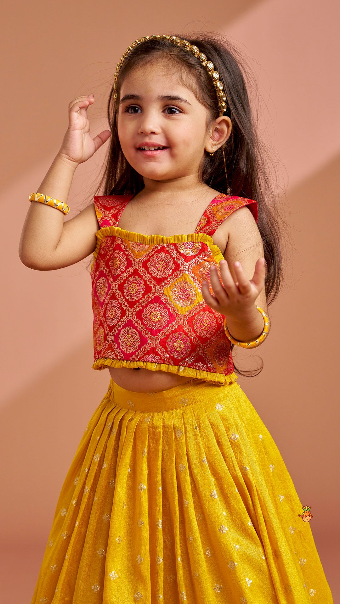 Brocade Top With Lehenga And Dupatta