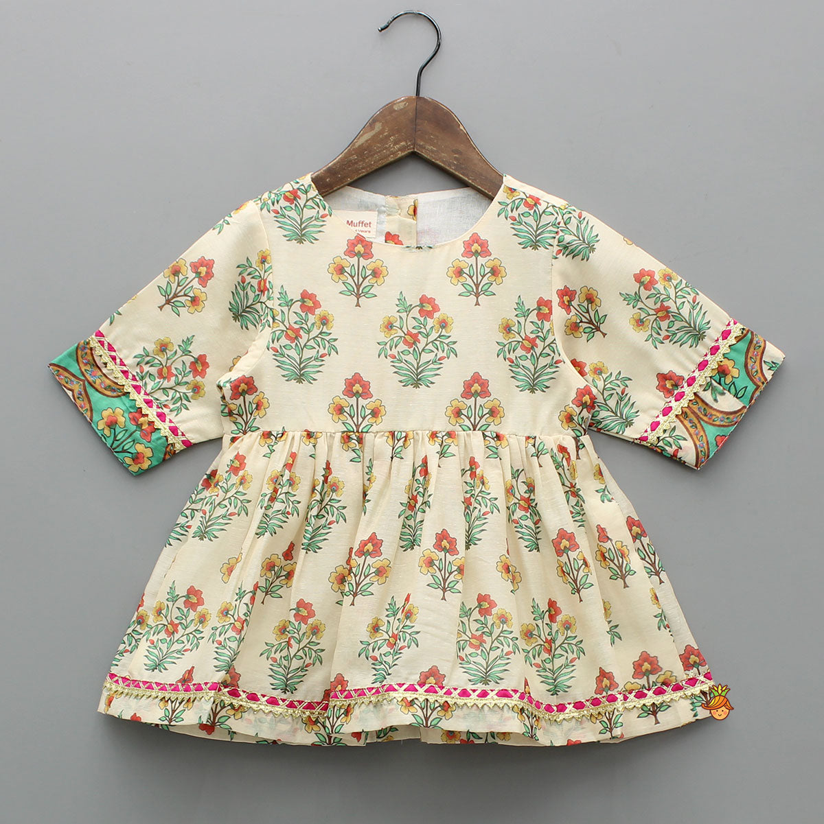 Multicolour Floral Printed Top With Front Knot Detail Jacket And Pant
