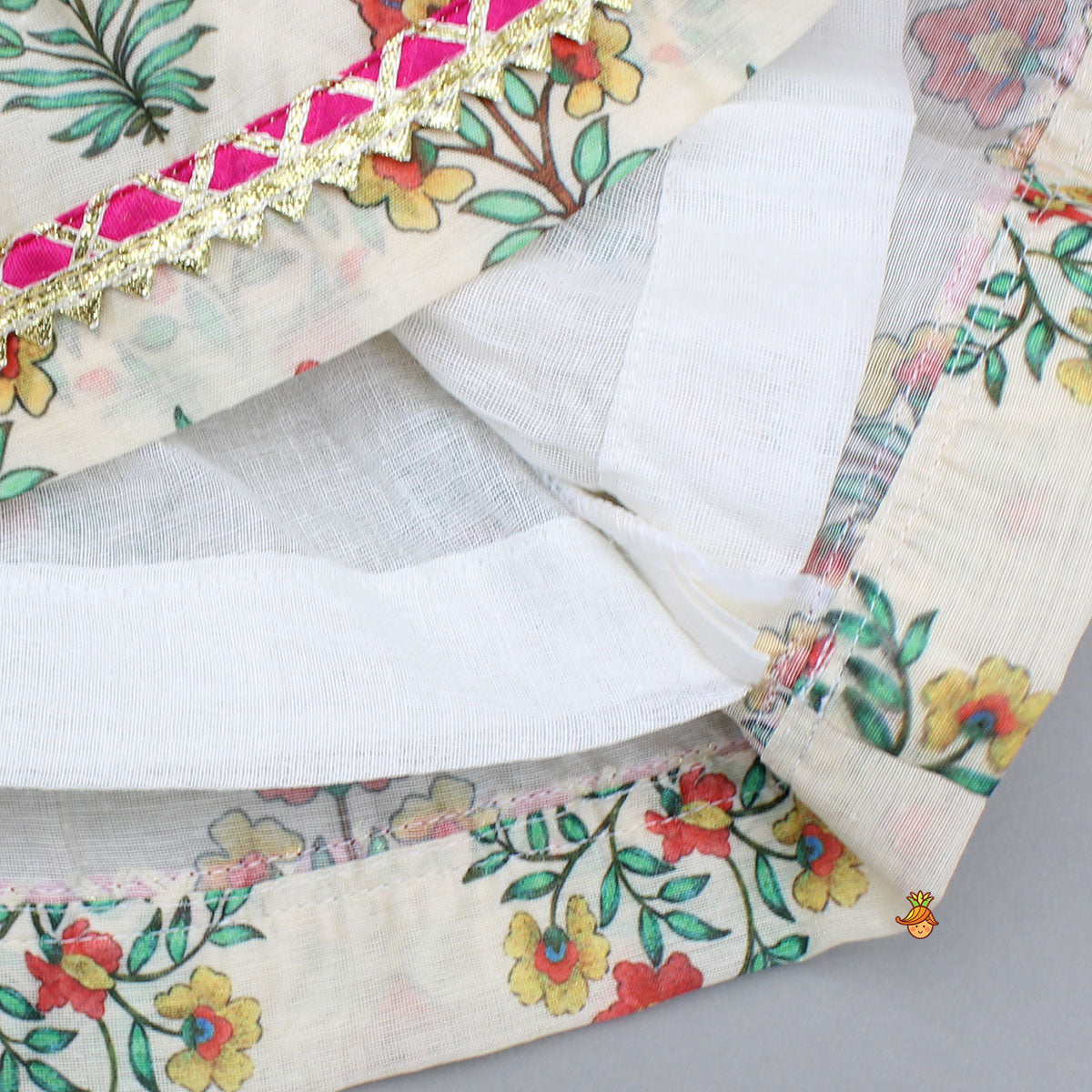 Multicolour Floral Printed Top With Front Knot Detail Jacket And Pant