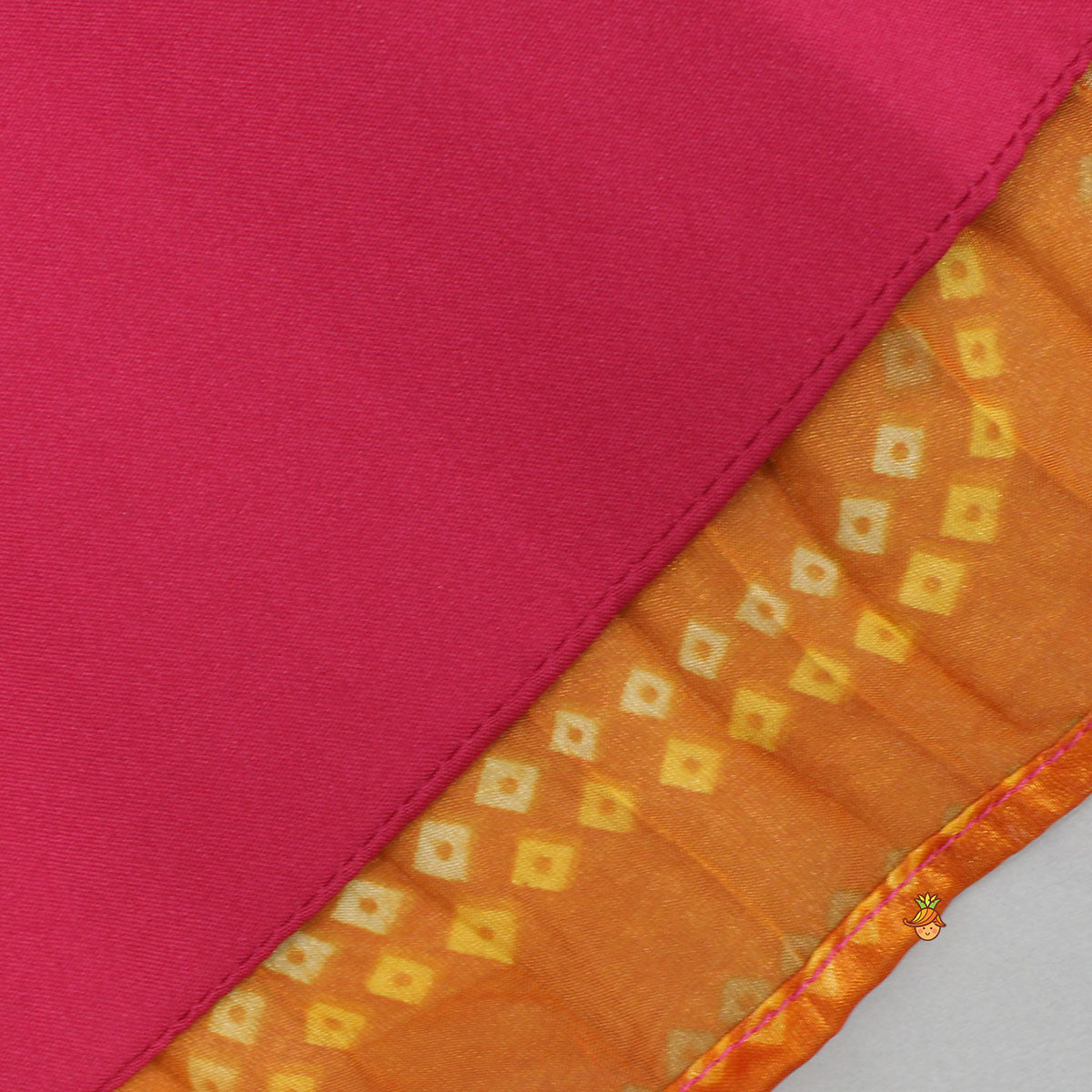 Tissue Flowy Bandhani Top With Lehenga And Dupatta