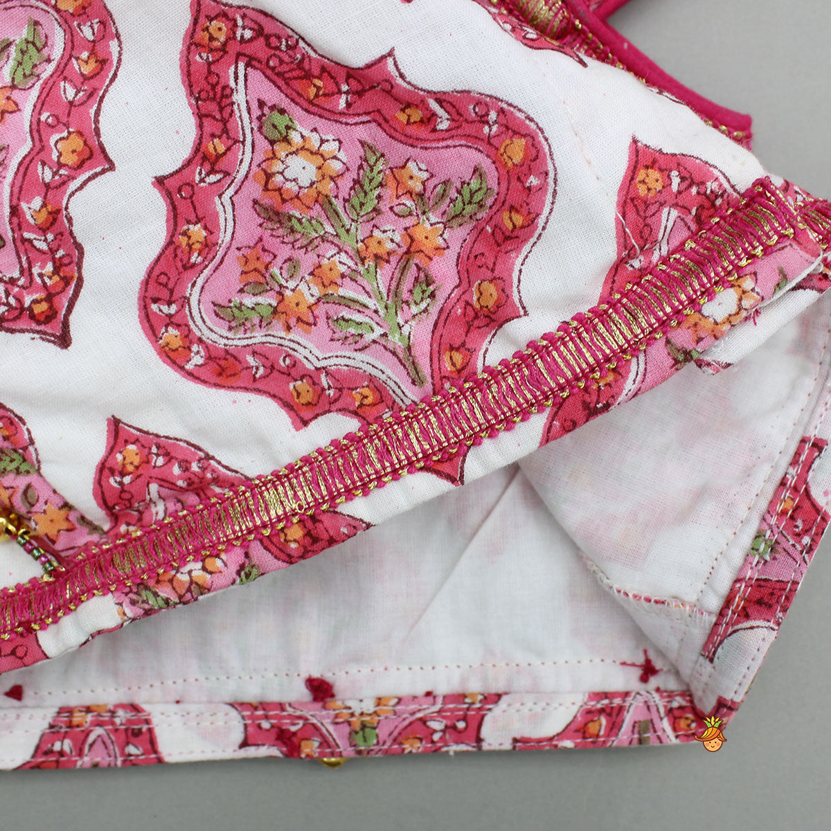 Beautiful Cotton Printed Sweetheart Neck Top With Printed Lehenga And Dupatta