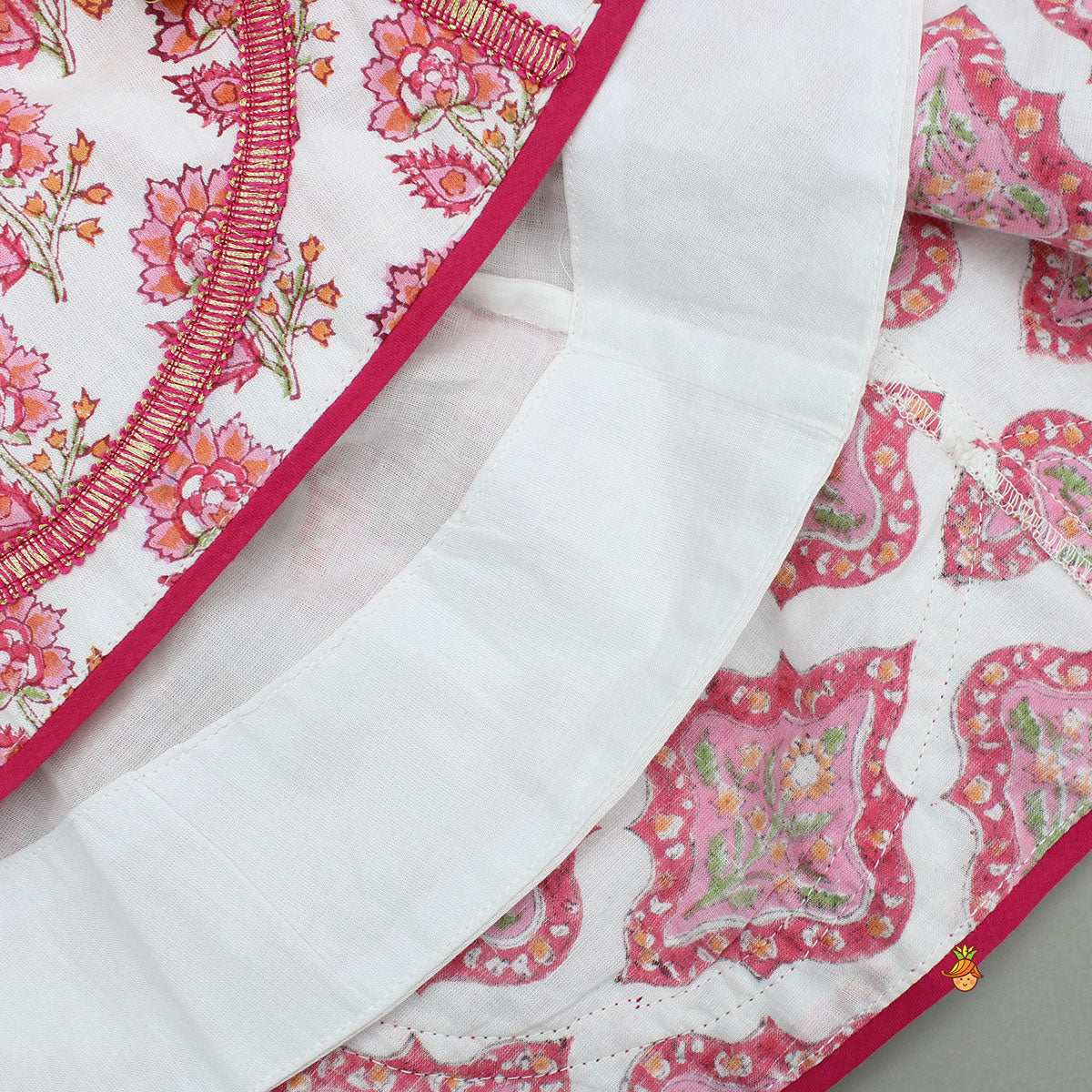 Beautiful Cotton Printed Sweetheart Neck Top With Printed Lehenga And Dupatta