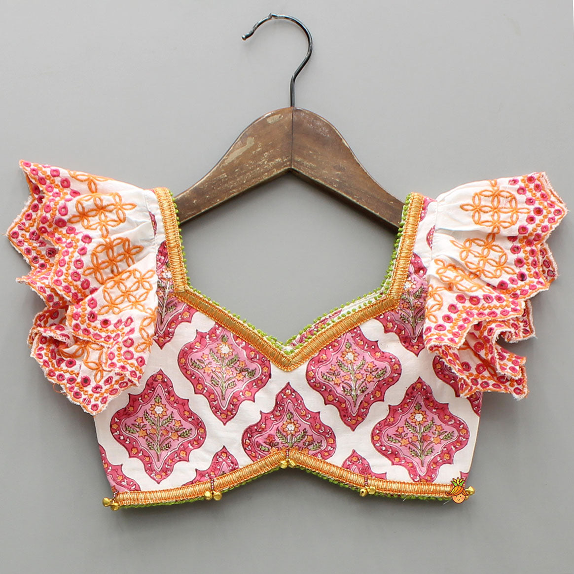 Beautiful Cotton Printed Top With Printed Lehenga And Dupatta