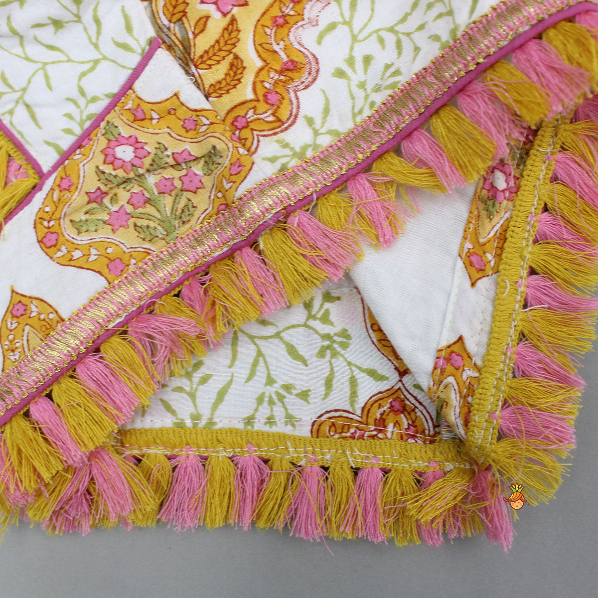 Stylish Cotton Printed Top With Printed Lehenga And Dupatta