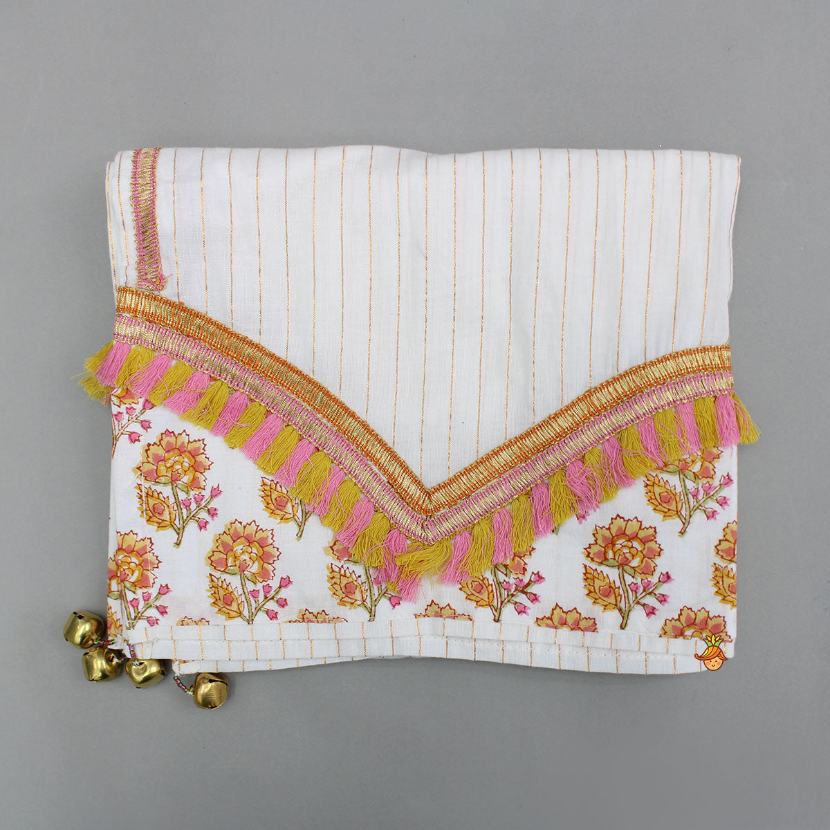 Stylish Cotton Printed Top With Printed Lehenga And Dupatta