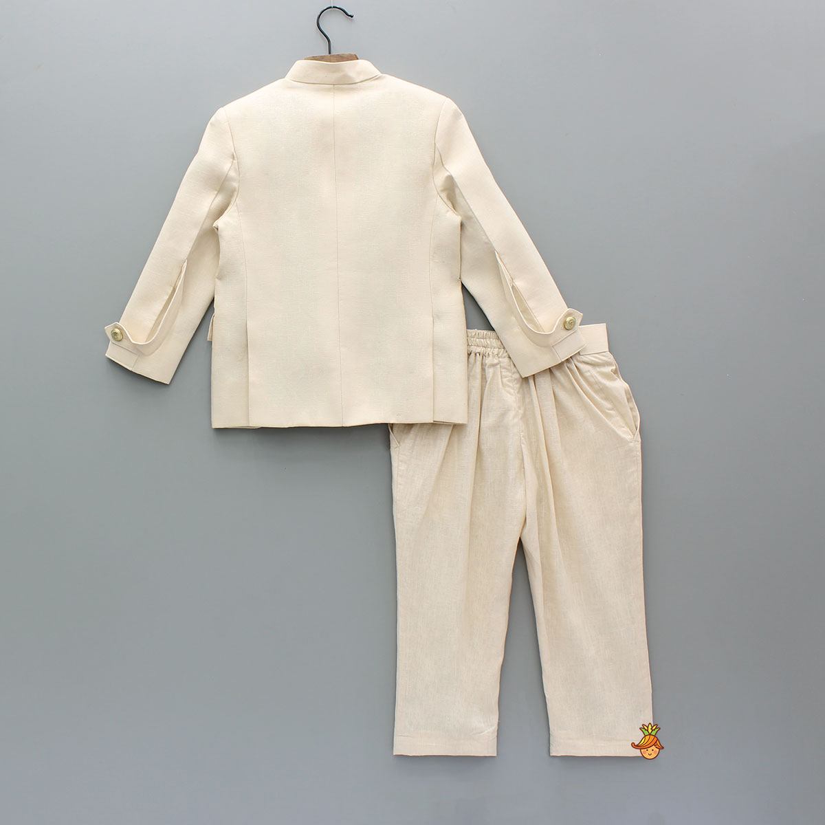 Beige Sherwani With Pocket Detailing And Matching Pant