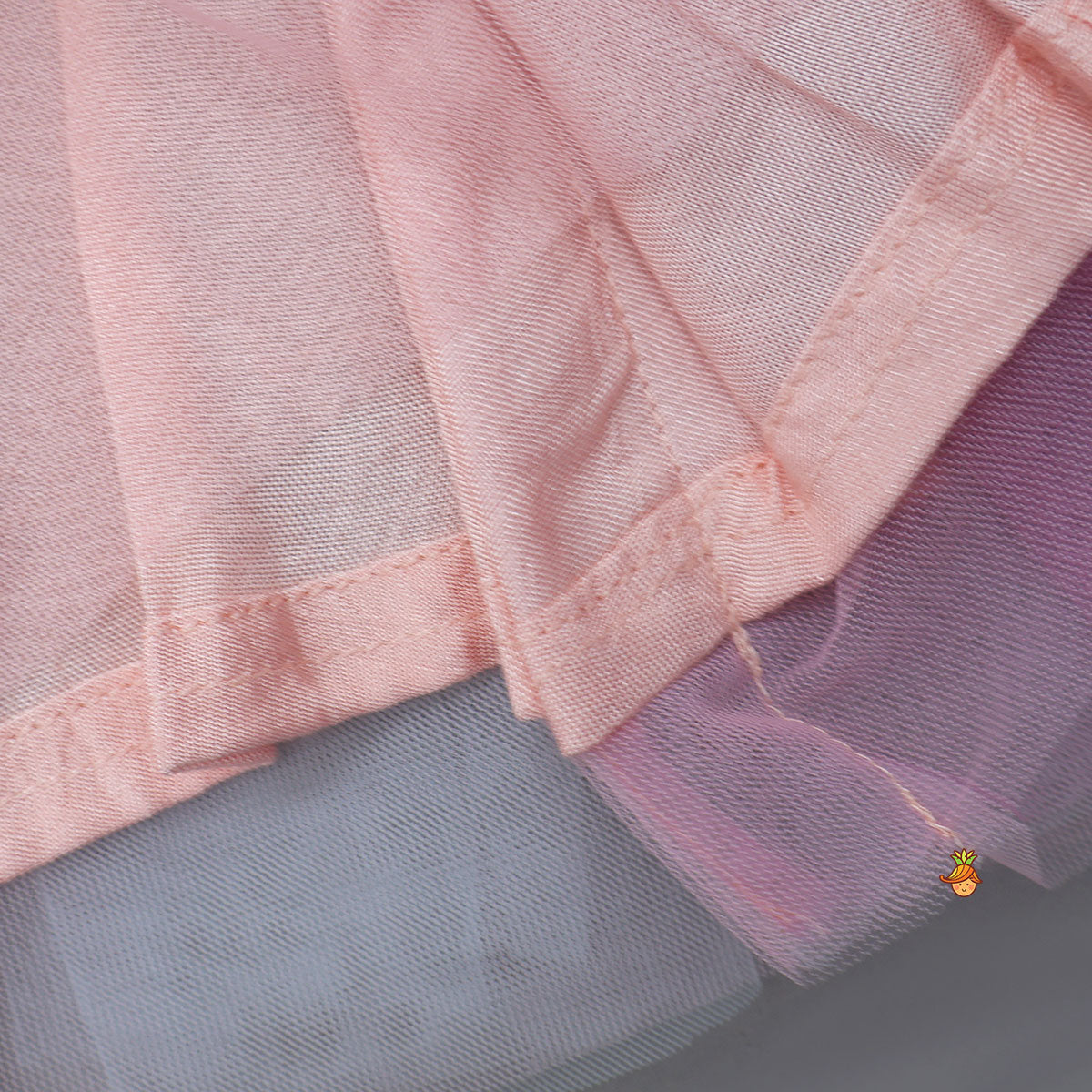 Cute Multicolour Pleated Embellished Net Dress