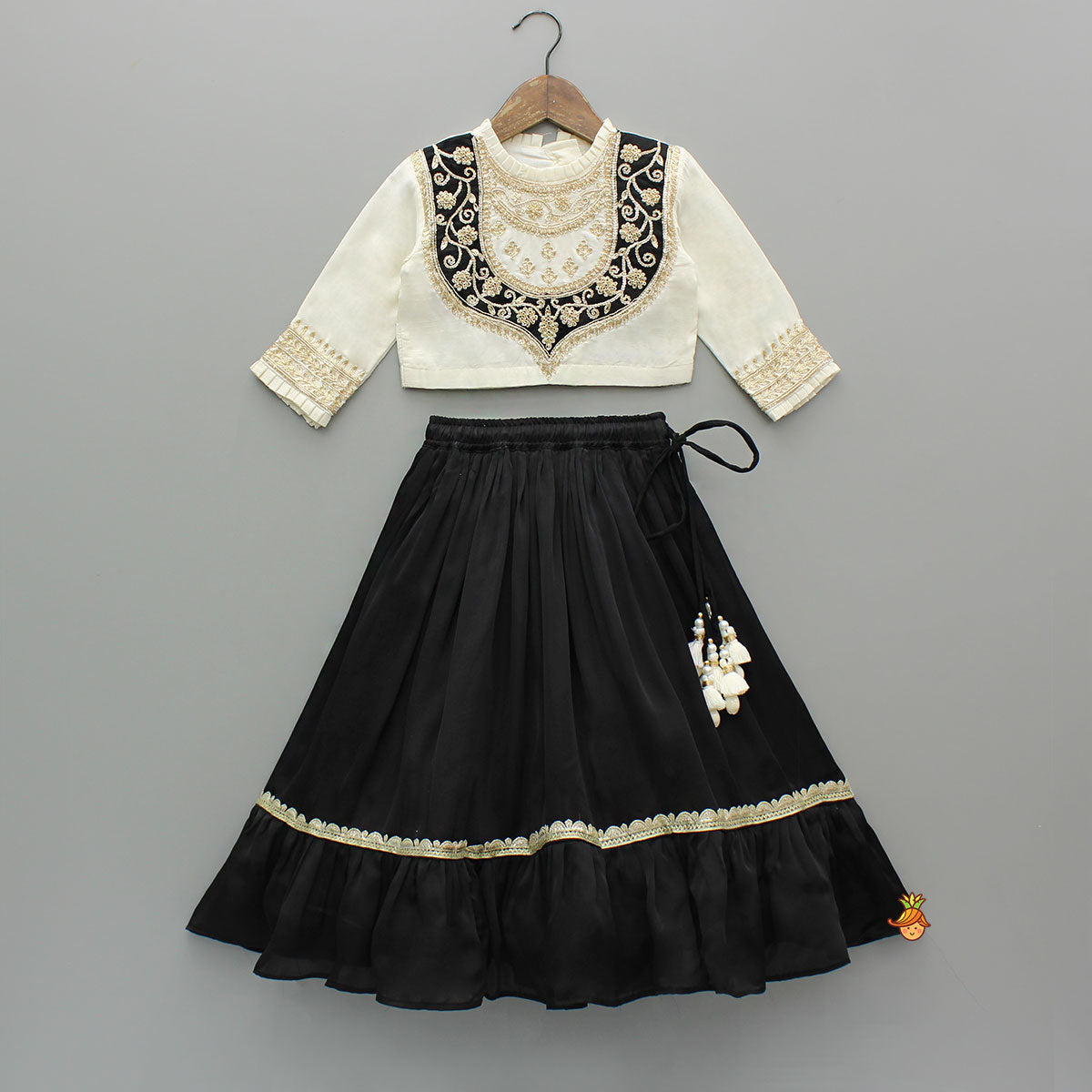 Exquisite Floral Embroidered Top With Lehenga And Dupatta