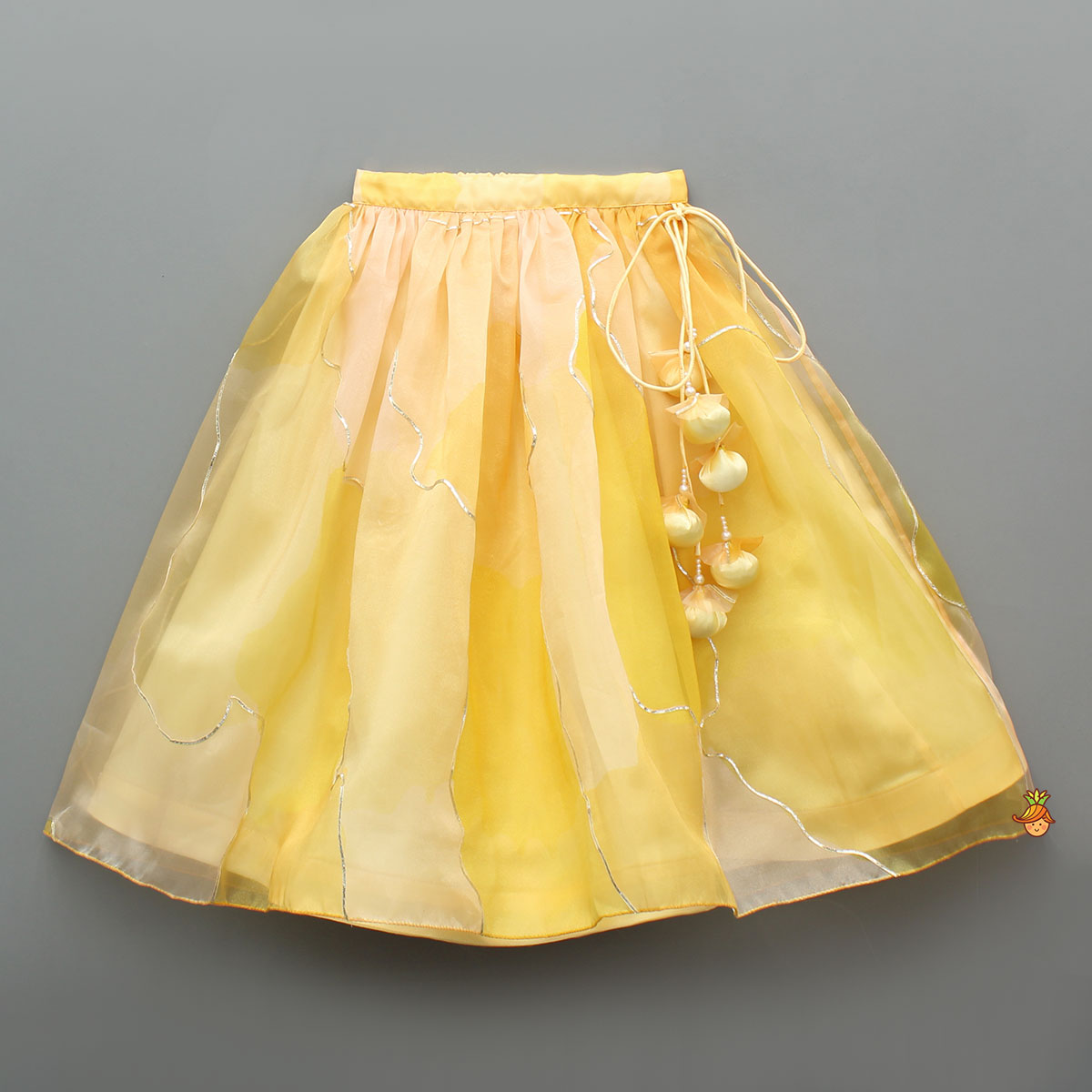 Organza Stylish Halter Neck Off Shoulder Top With Lehenga
