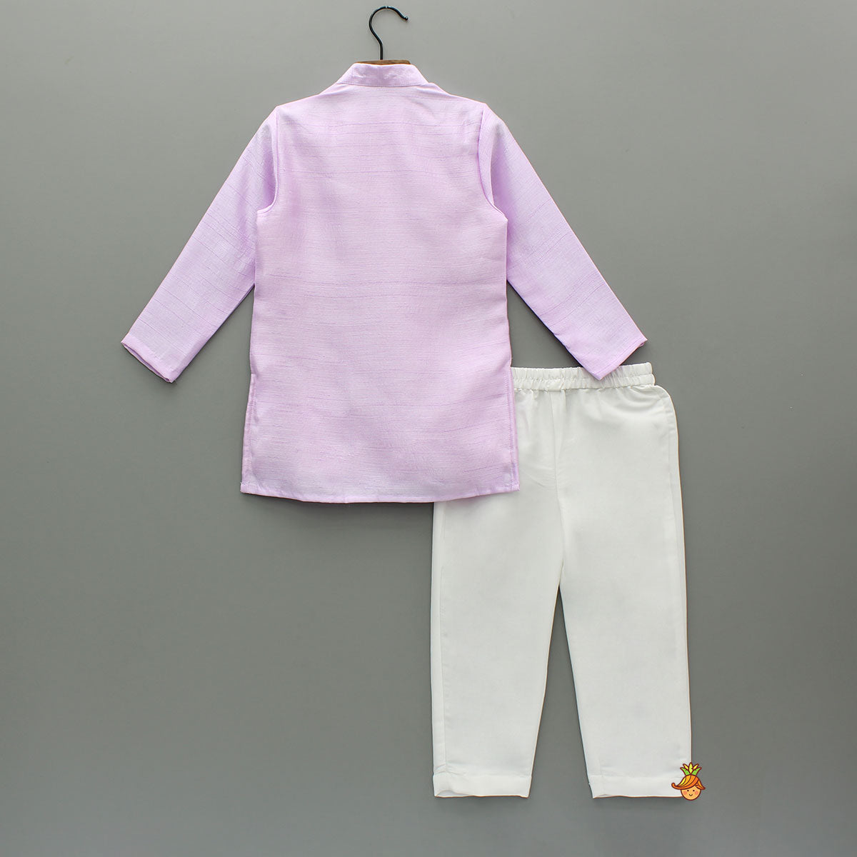 Floral Embroidered Lilac Kurta With Pyjama