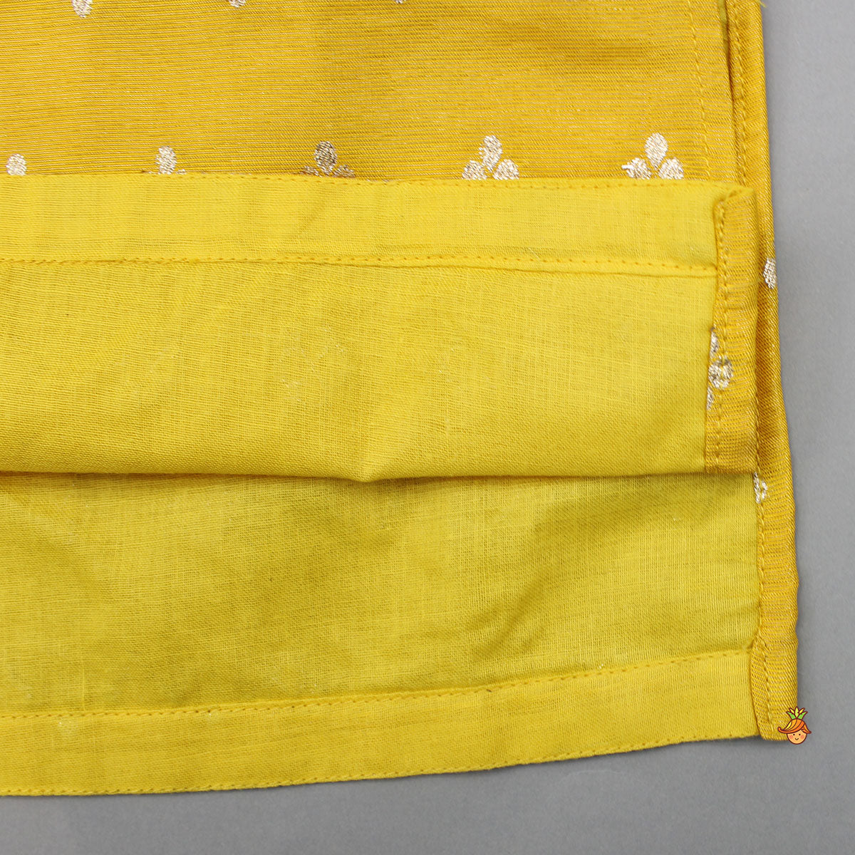 Yellow Sheen Brocade Silk Kurta With Pyjama