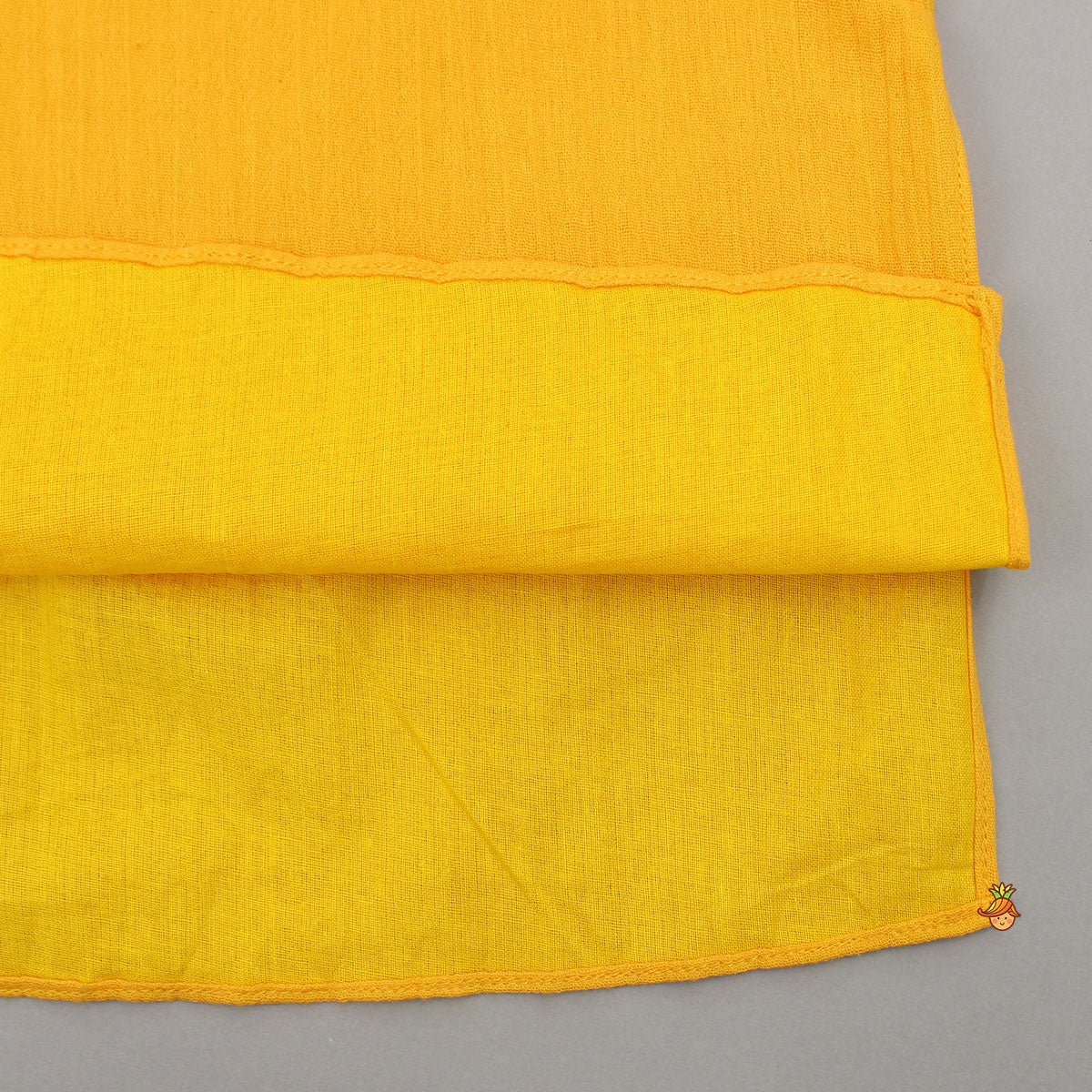 Yellow Embroidered Pin Tuck Detailed Kurta With Pyjama