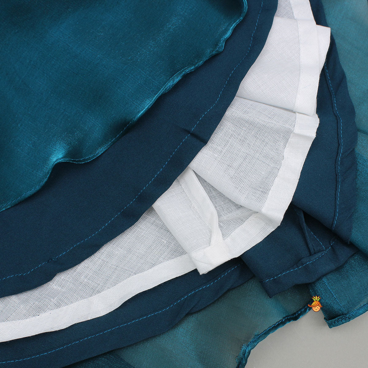 Sheen Organza Beautiful One Shoulder Teal Blue Dress