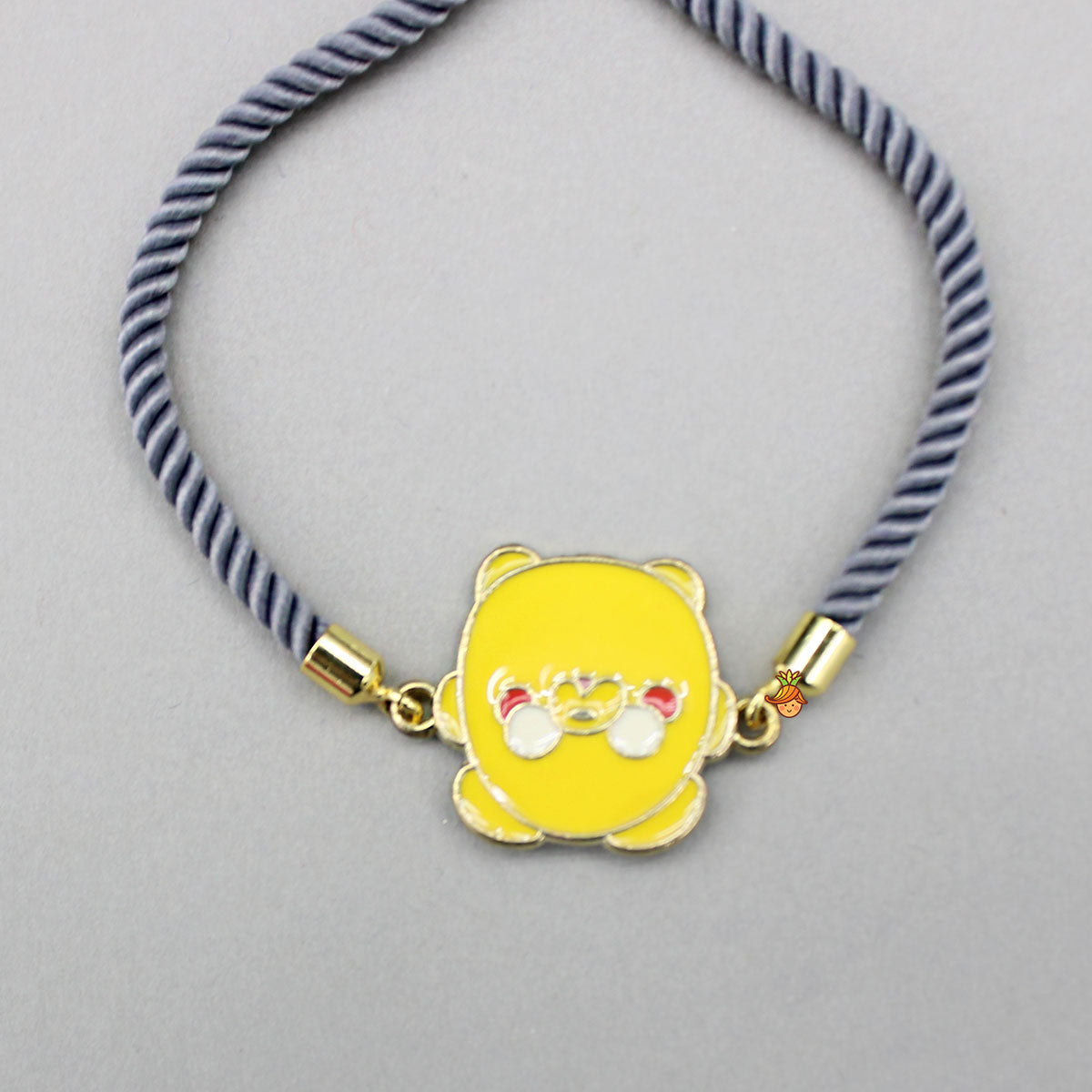 Yellow Cartoon Charm Adjustable Rope String Rakhi