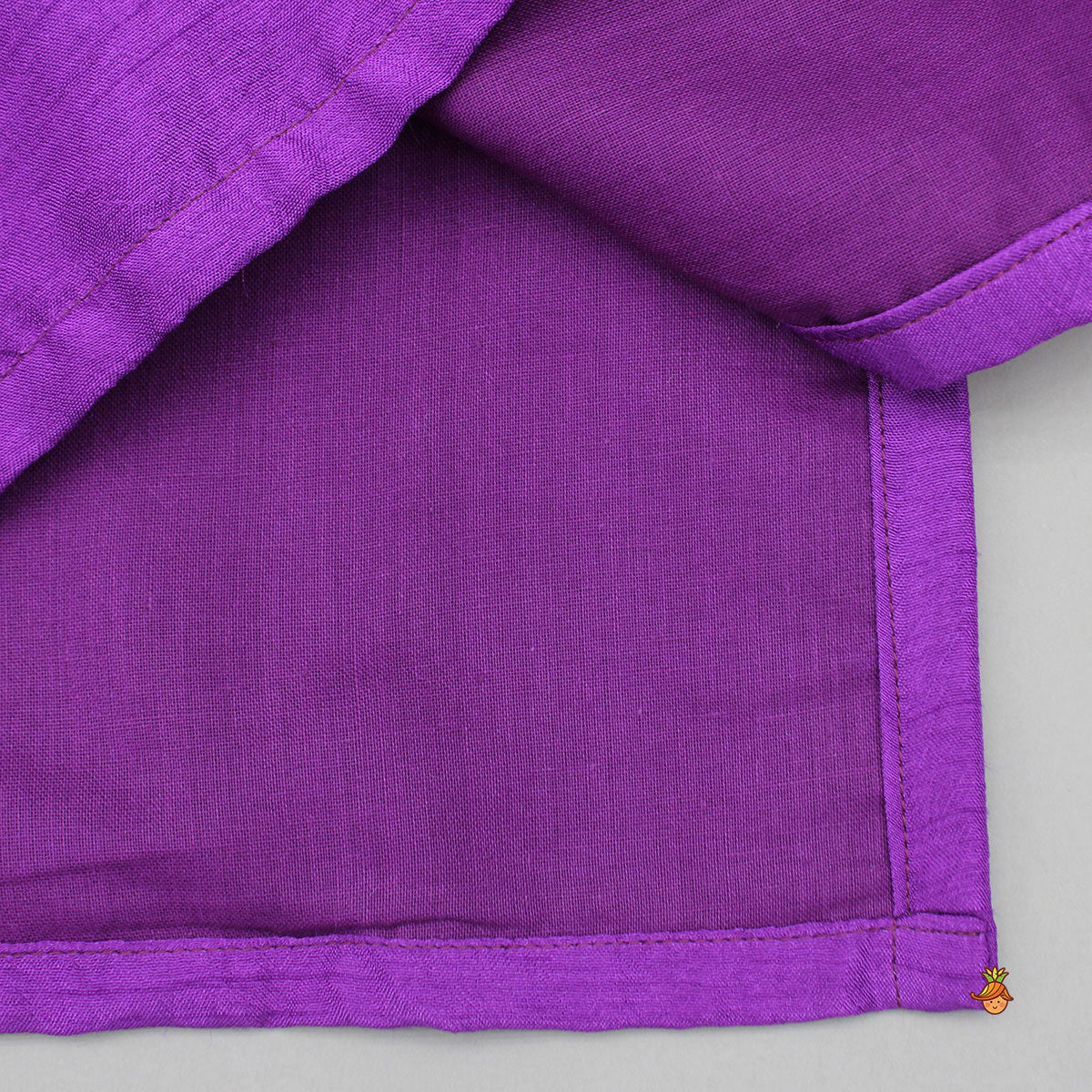 Purple Jacket Style Kurta With Off White Pyjama