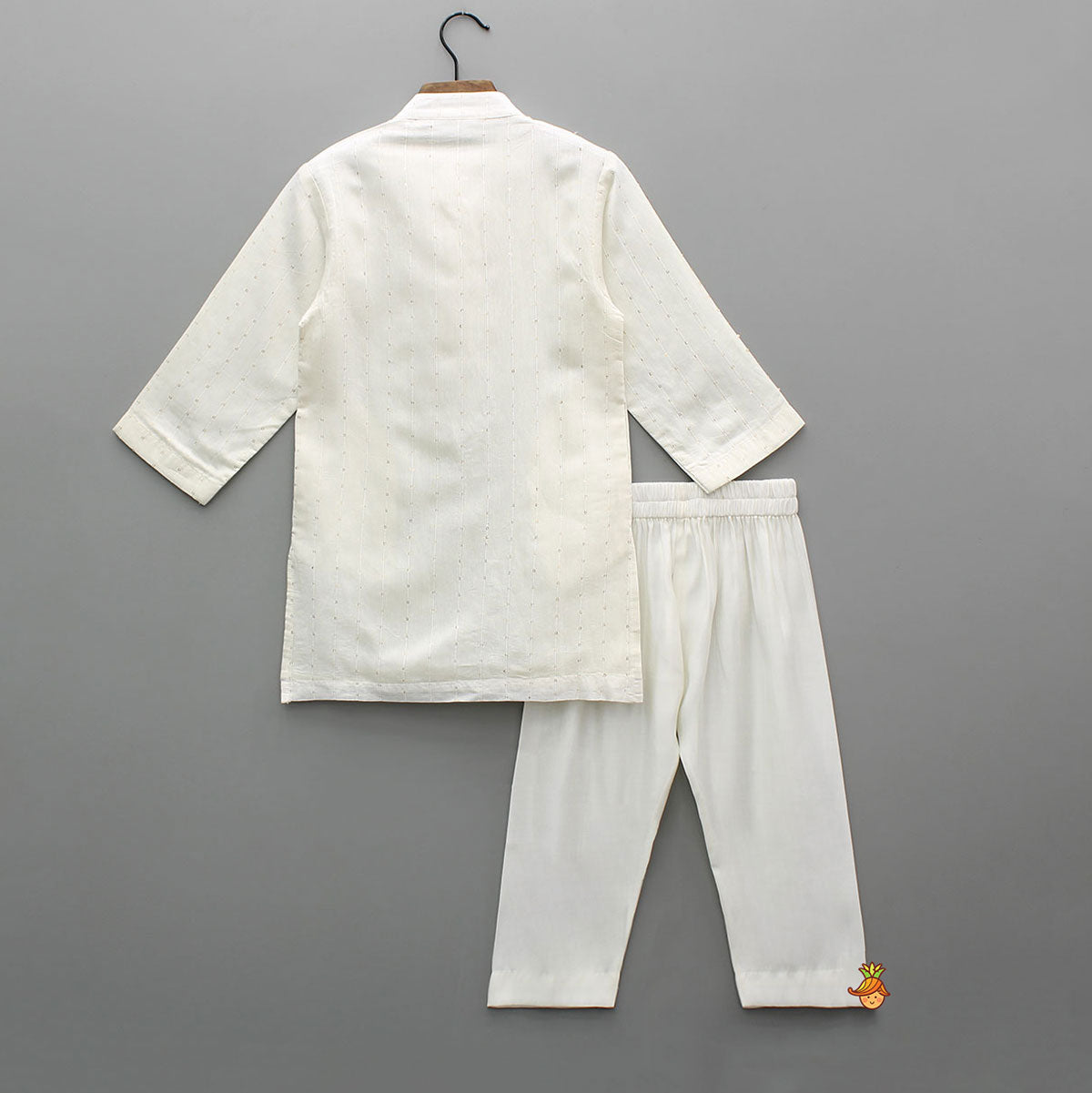 Faux Mirror Embroidered Sequin Detailed Kurta With Pyjama