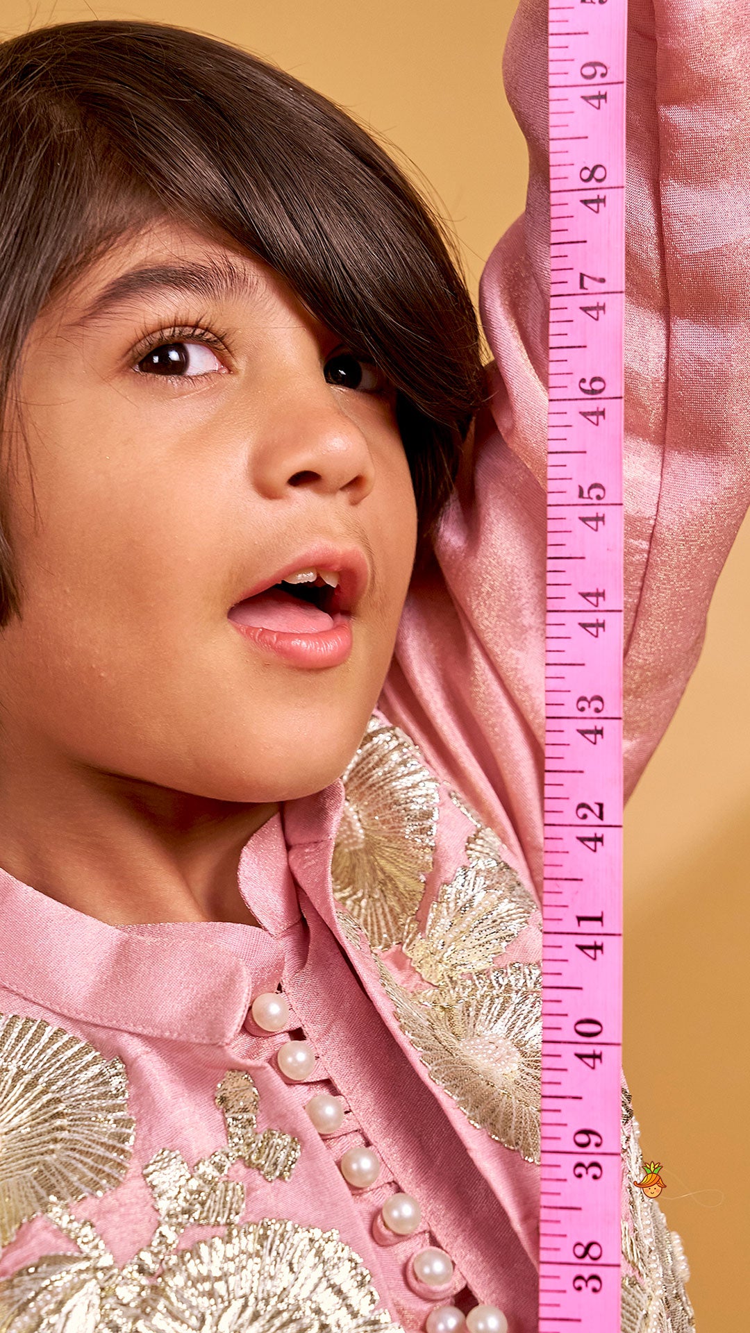Shimmery Kurta With Shimmery Front Open Hand Embroidered Jacket And Pyjama