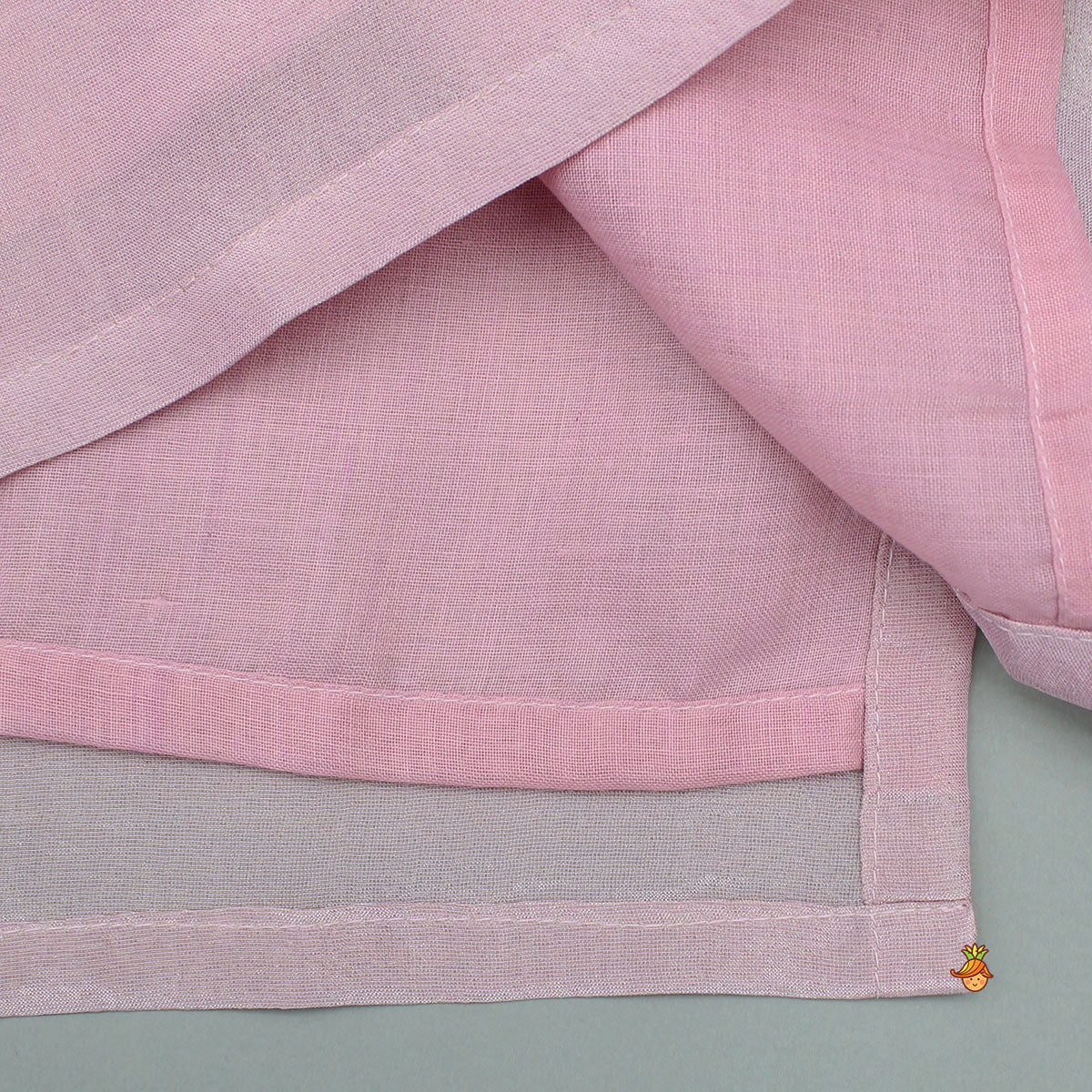 Shimmery Pink Kurta With Shimmery Front Open Hand Embroidered Jacket And Pyjama