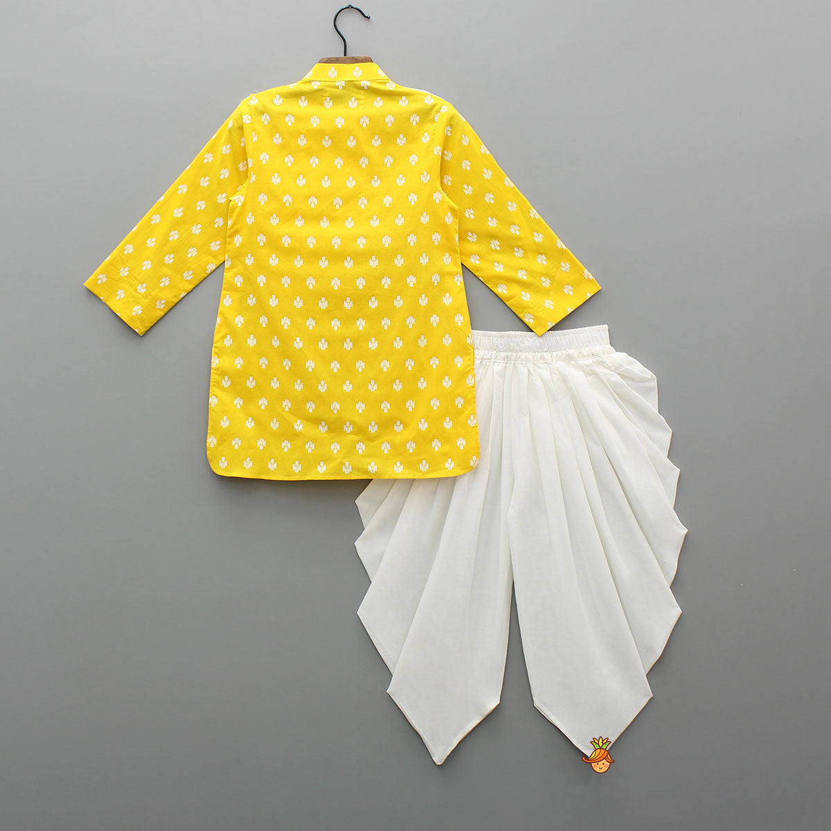 Yellow Stylish Kurta With White Dhoti
