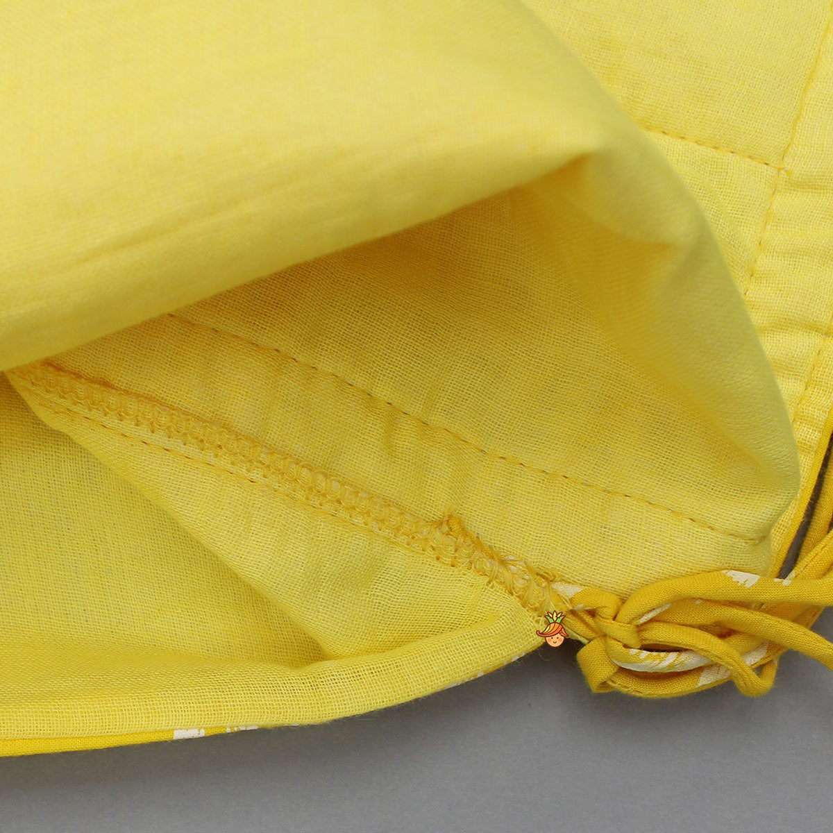 Yellow Cotton Stylish Hem Top With Matching Lehenga