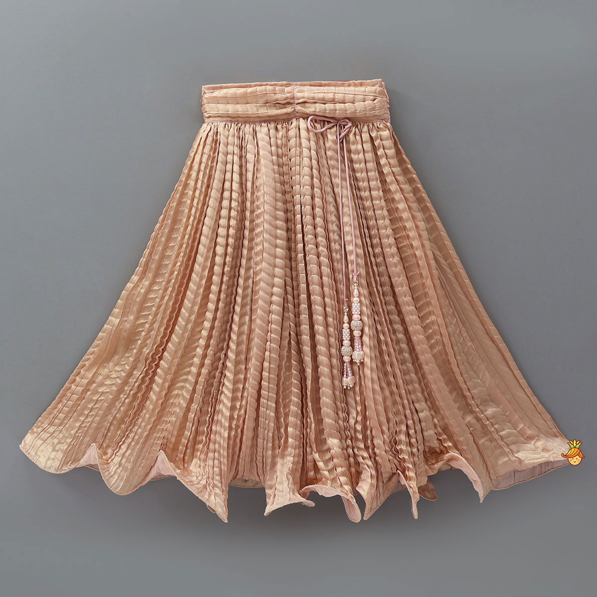 Gorgeous Shimmery Draped Top With Shimmery Lehenga