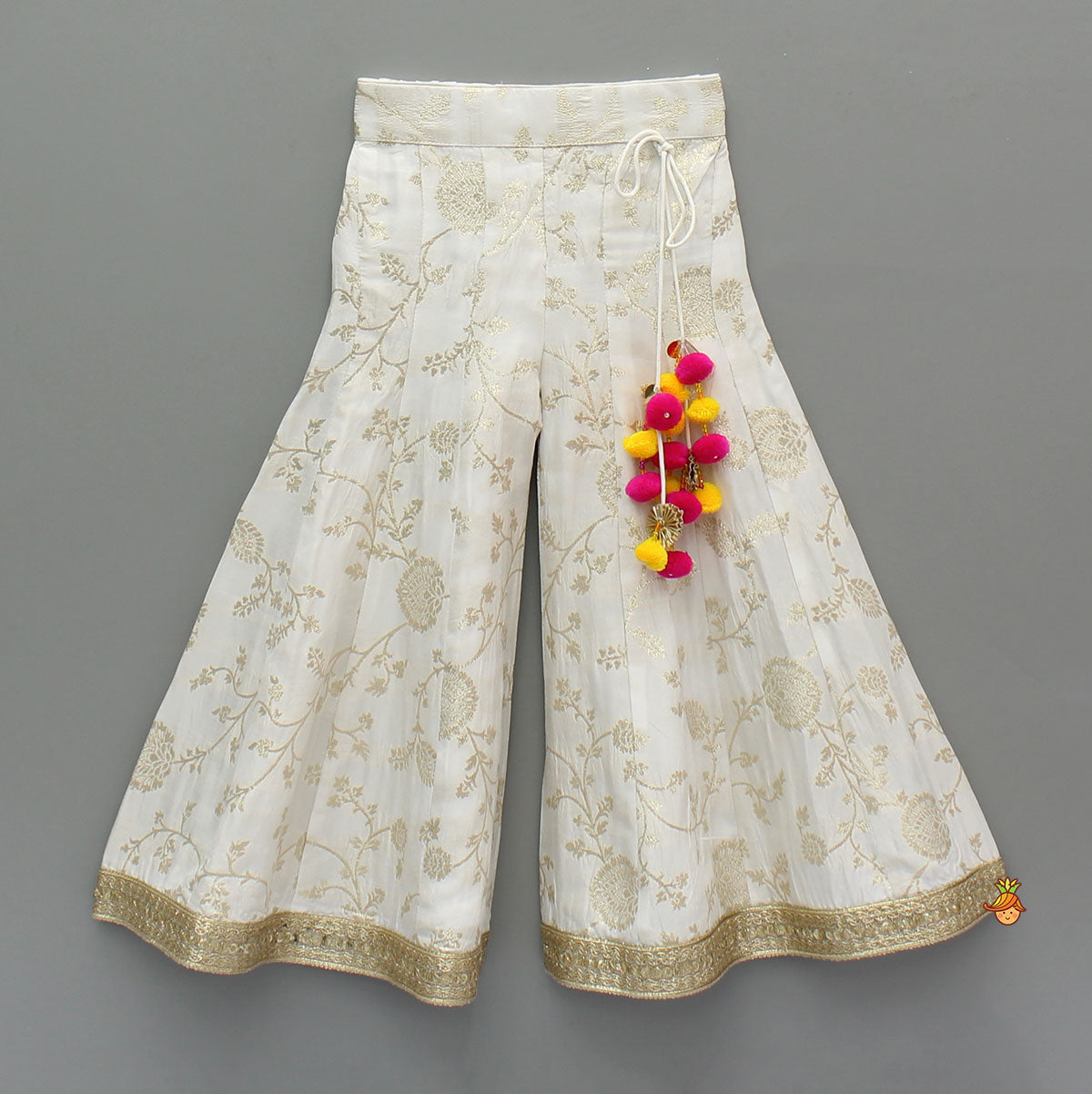 Pink Sleeveless Top With Brocade Palazzo And Dupatta