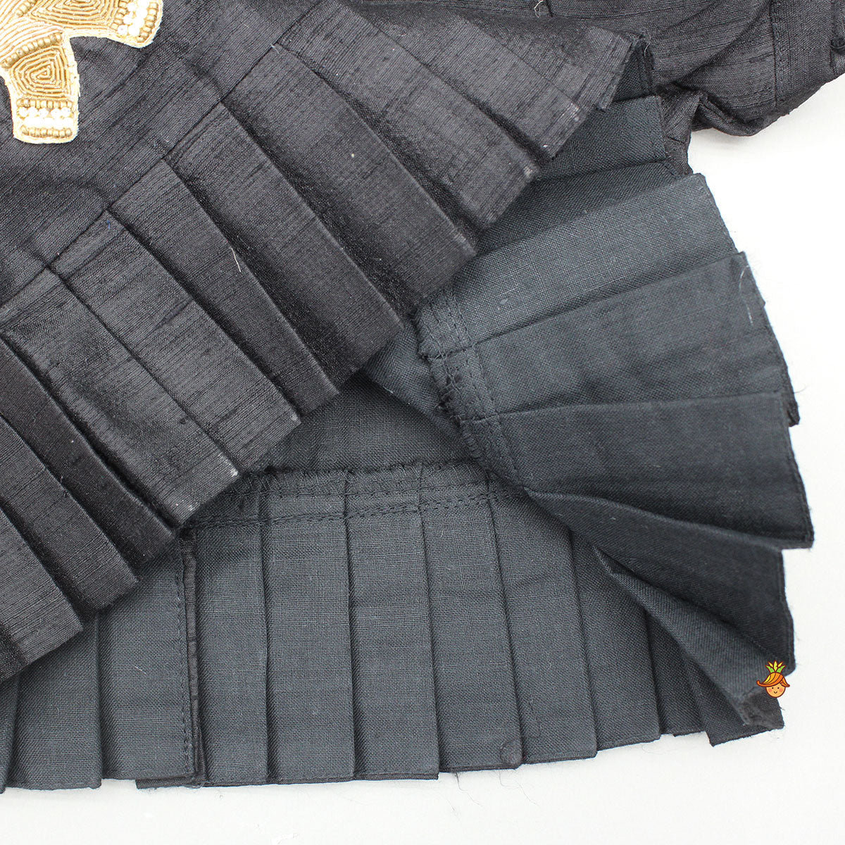 Elegant Elephant Embroidered Black Top With Silk Lehenga