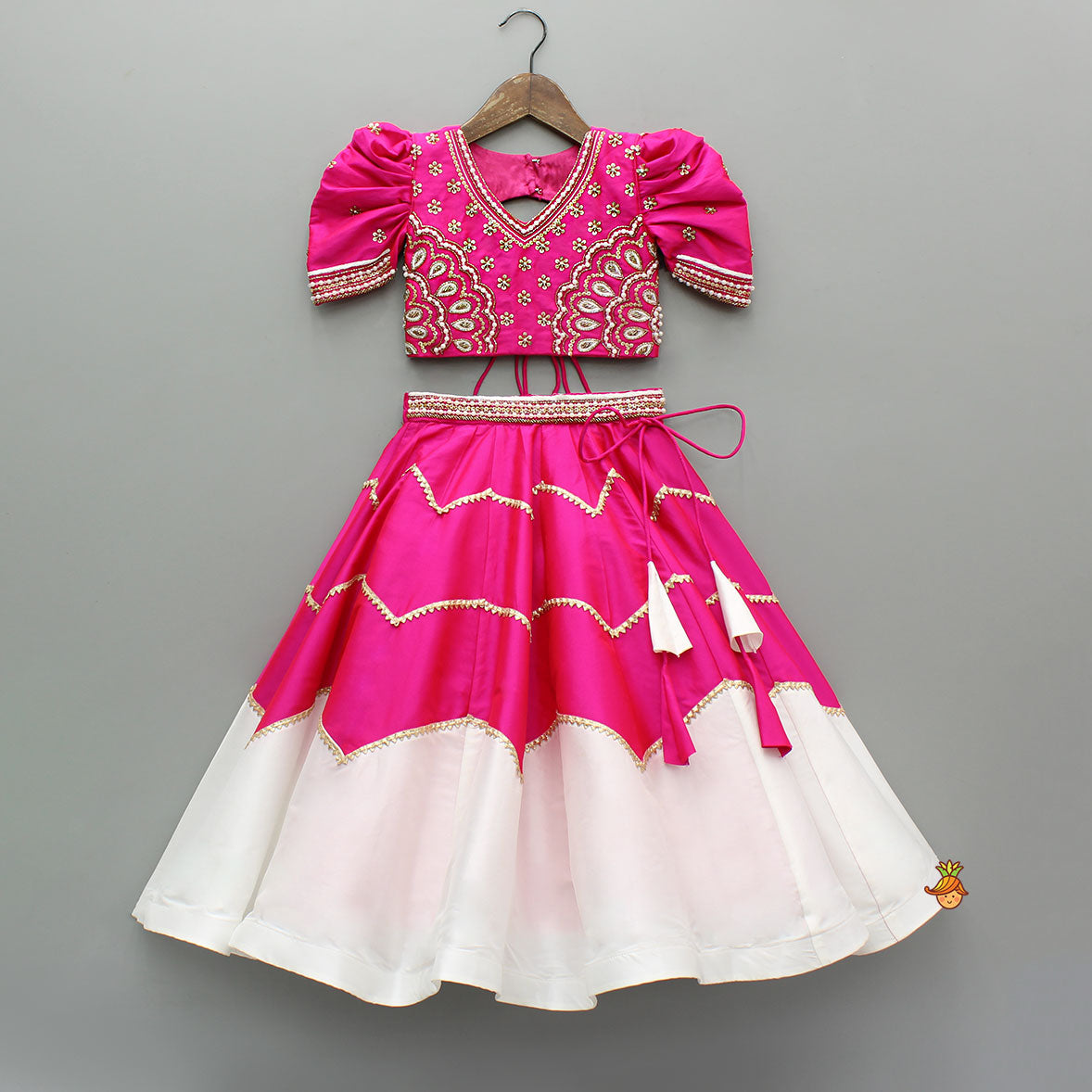 Pink Embroidered Top With Stylish Lehenga And Dupatta