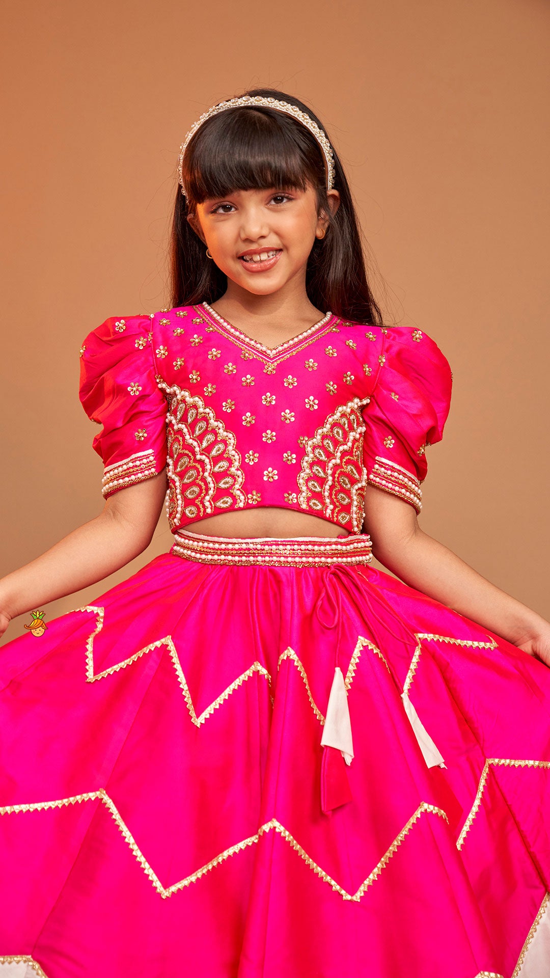 Pink Embroidered Top With Stylish Lehenga And Dupatta