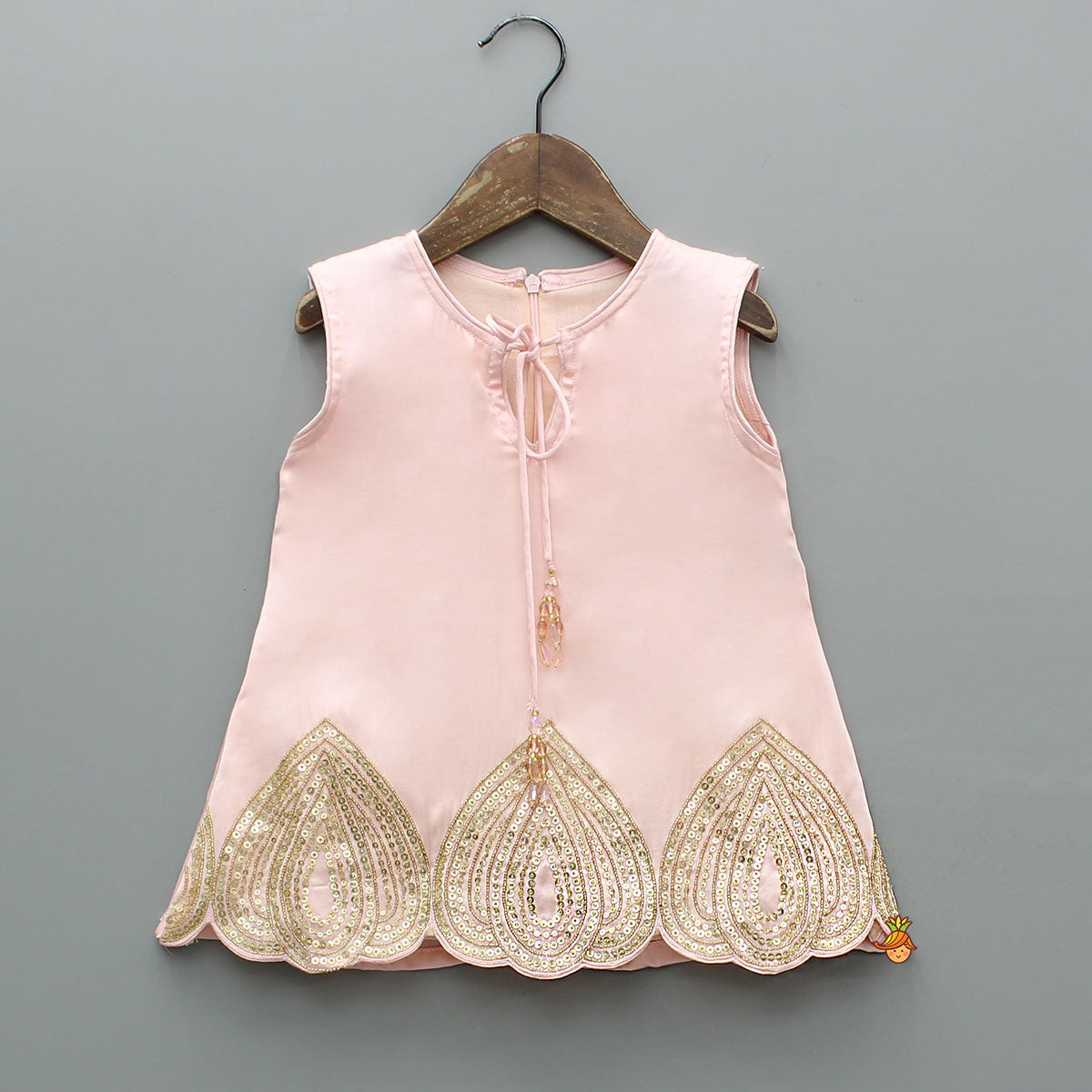 Pink Sequin Embellished Kurti With Dhoti