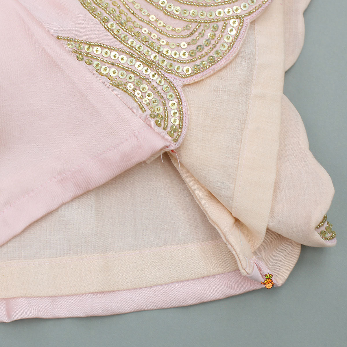 Pink Sequin Embellished Kurti With Dhoti