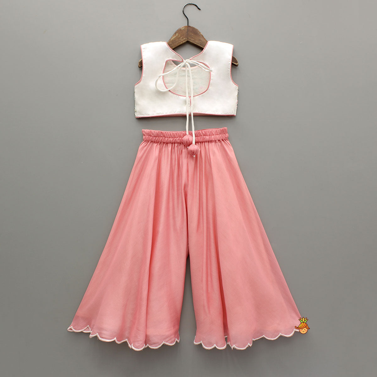 Beautiful Floral Hand Embroidered Top With Palazzo