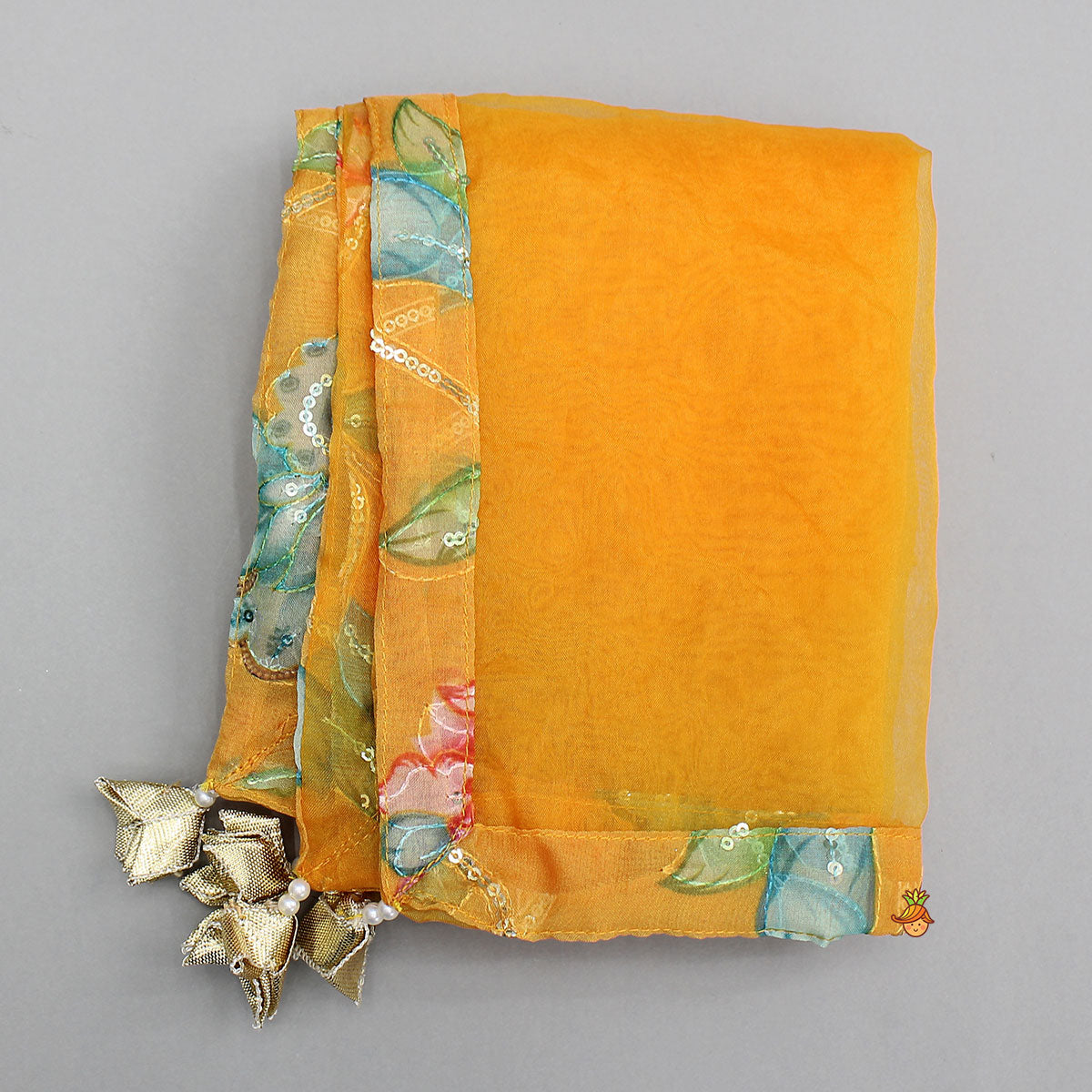 Stylish Floral Embellished Strappy Top And Floral Lehenga With Dupatta