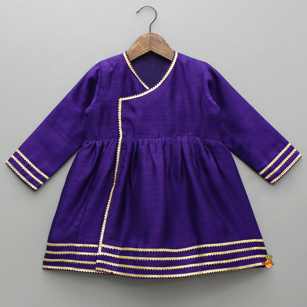 Wine Angarkha With Side Tie Up Vest And Pant And Stylish Headband