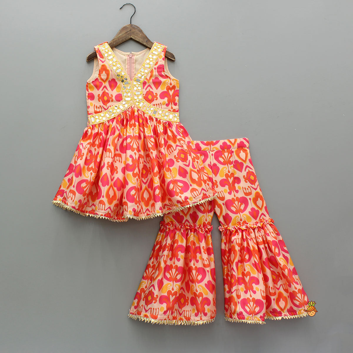 Sleeveless Peplum Kurti With Sharara