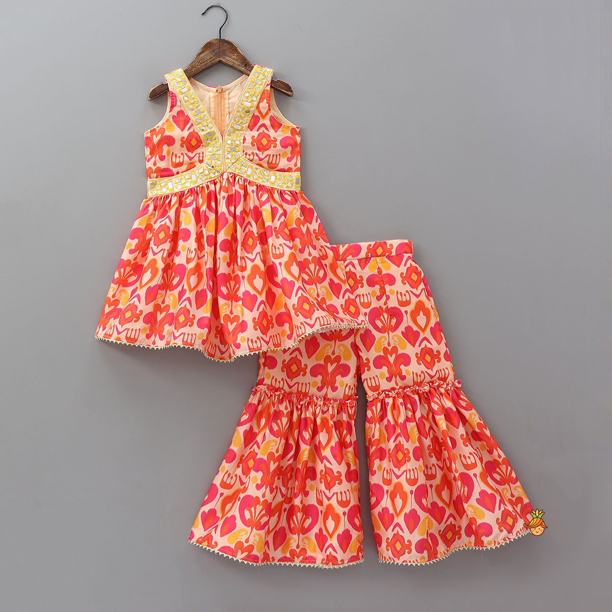 Sleeveless Peplum Kurti With Sharara