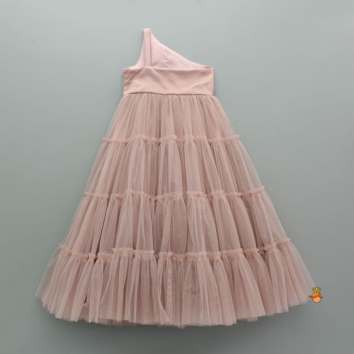 Radiant One Shoulder Embroidered Glittered Gown