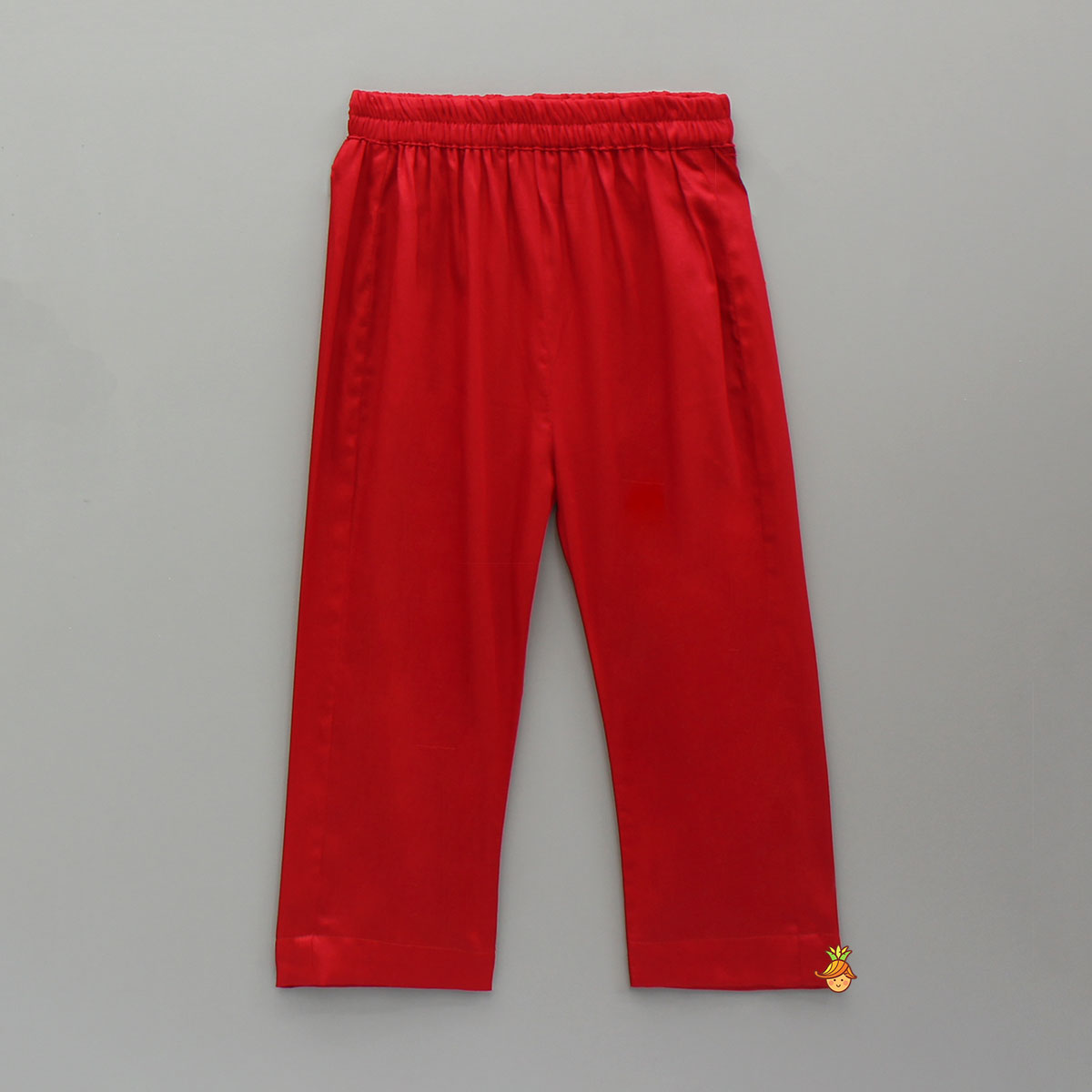 Red Angarkha With Side Tie Up Vest And Pant And Stylish Headband