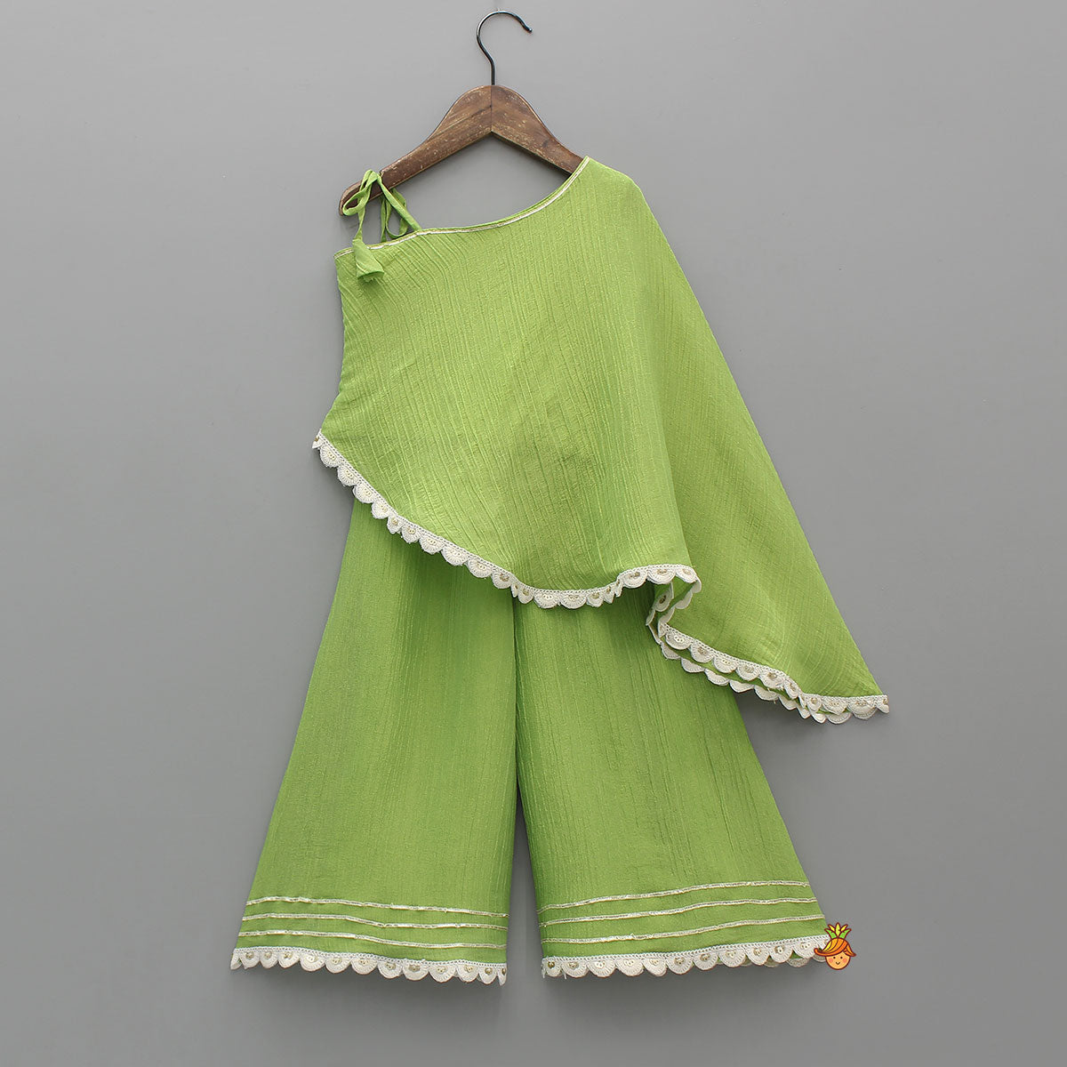 Stunning One-Shoulder Shimmer Top With Palazzo