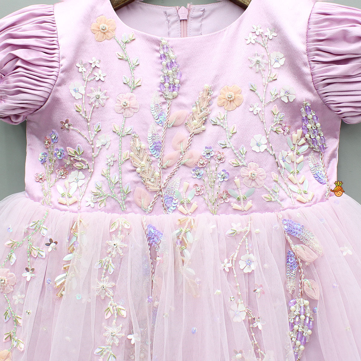 Dreamy Floral Lavender Flared Dress