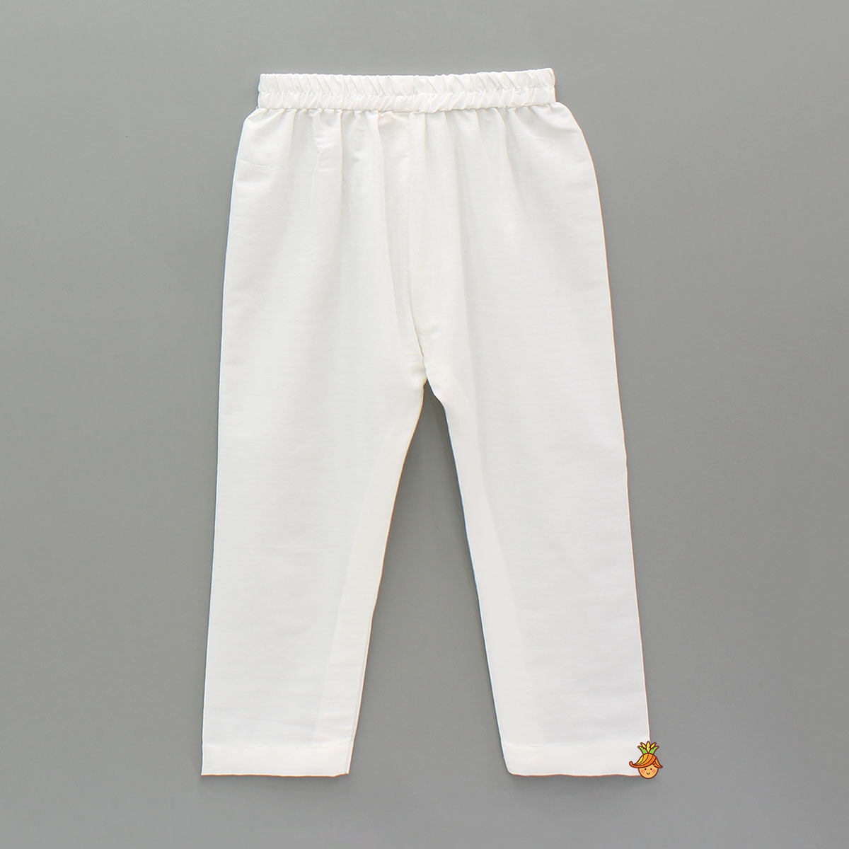 Off White Stylish Floral Kurta With White Pyjama