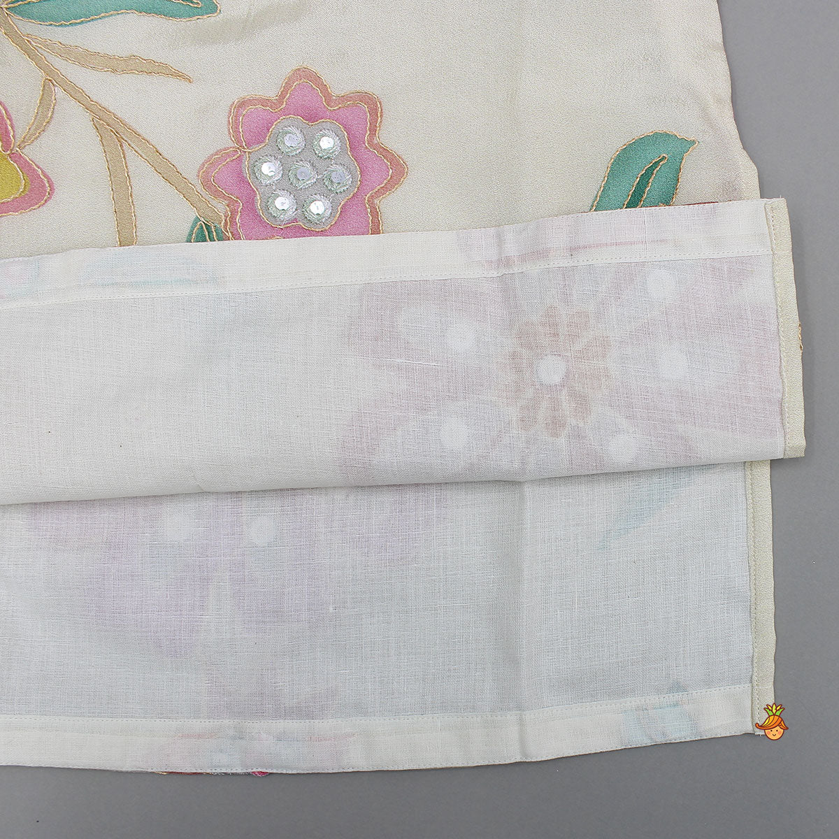 Off White Stylish Floral Kurta With White Pyjama