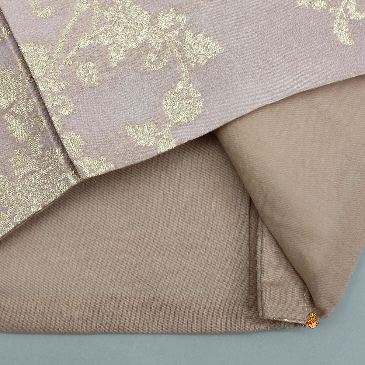 Shimmery Ethnic Brocade Kurta With Sleeveless Shimmery Jacket And Pyjama